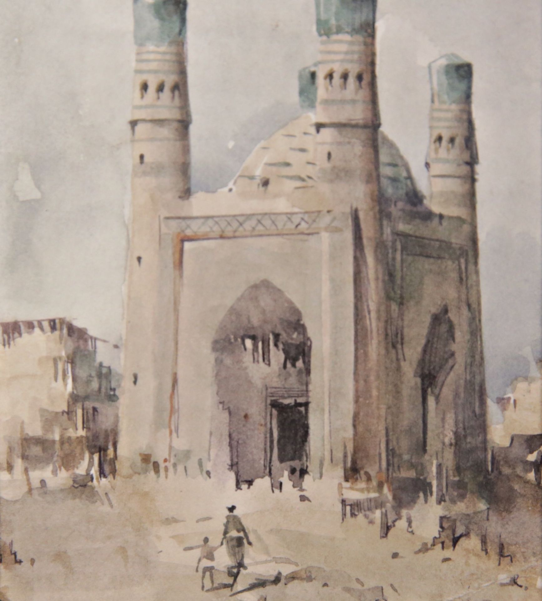 "MOSQUEE", watercolor on paper, unsigned, French painting of the early 20th century. - Bild 3 aus 3