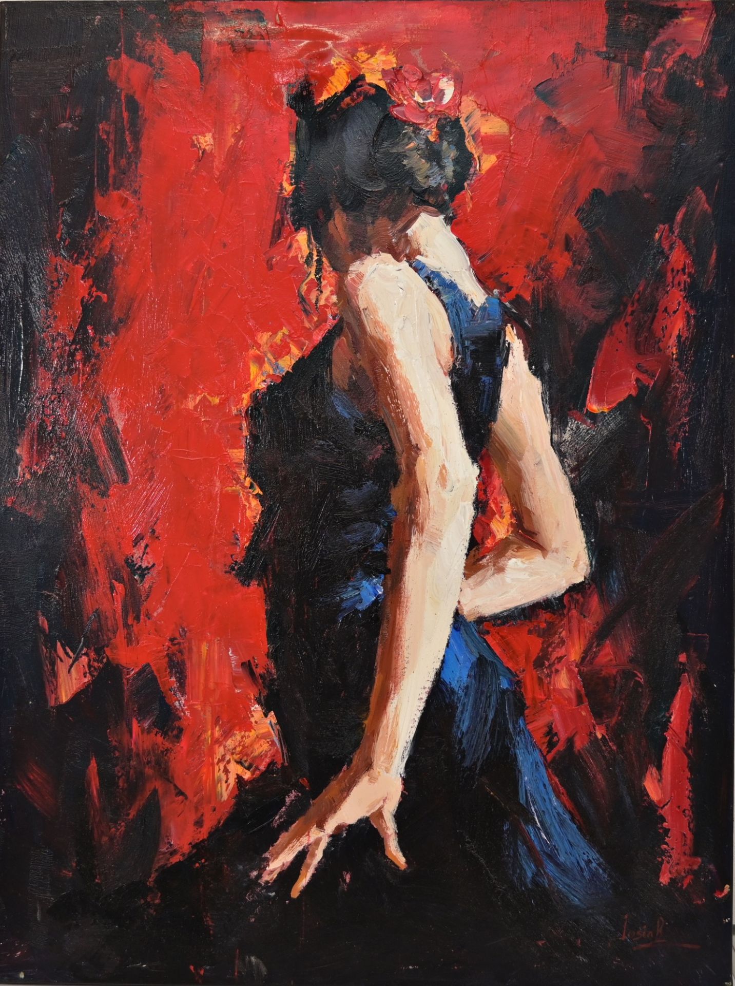 Merida JOSIAH (1976) Flamenco Dancer, Oil On Canvas. Contemporary Spanish Artists. - Image 2 of 6