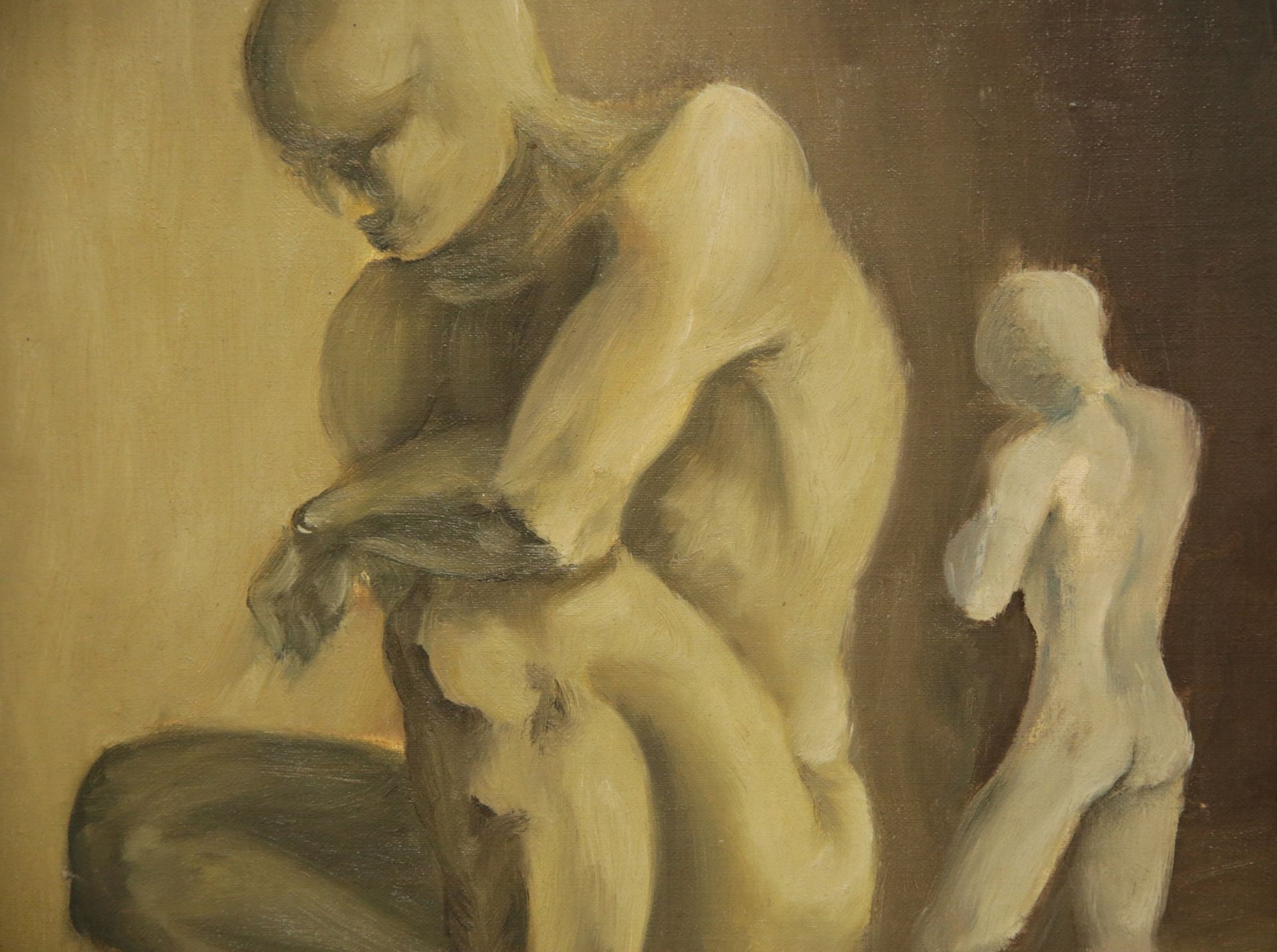 "Academic nude", oil on canvas, signed by the artist Dumas, French Painting of the 20th century. - Image 5 of 6