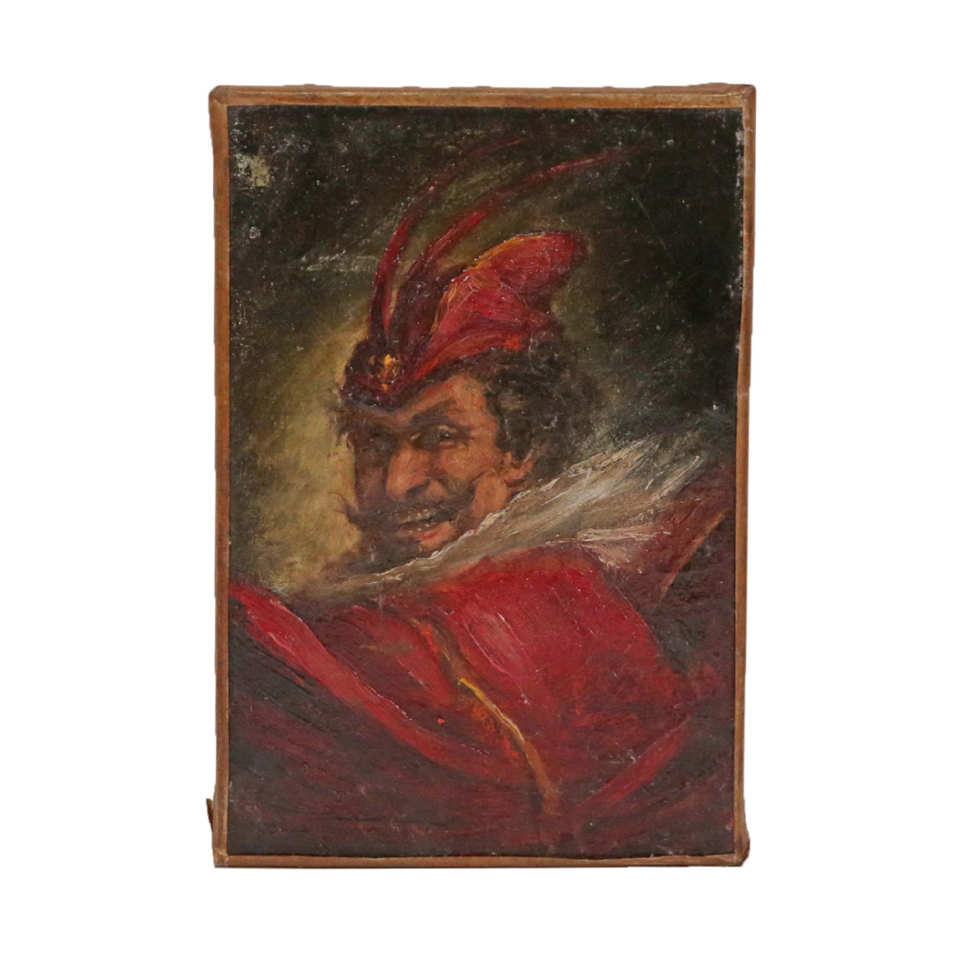 "Portrait of Mephistopheles", oil on canvas, unsigned, French painting of the 19th century.