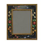 Magnificent mirror in a wooden frame with floral decoration. France 19th century. Interior decor.