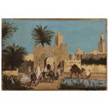 "Gateway of the Eastern City," oil on canvas, unsigned, French painting, first half of the 20th _.