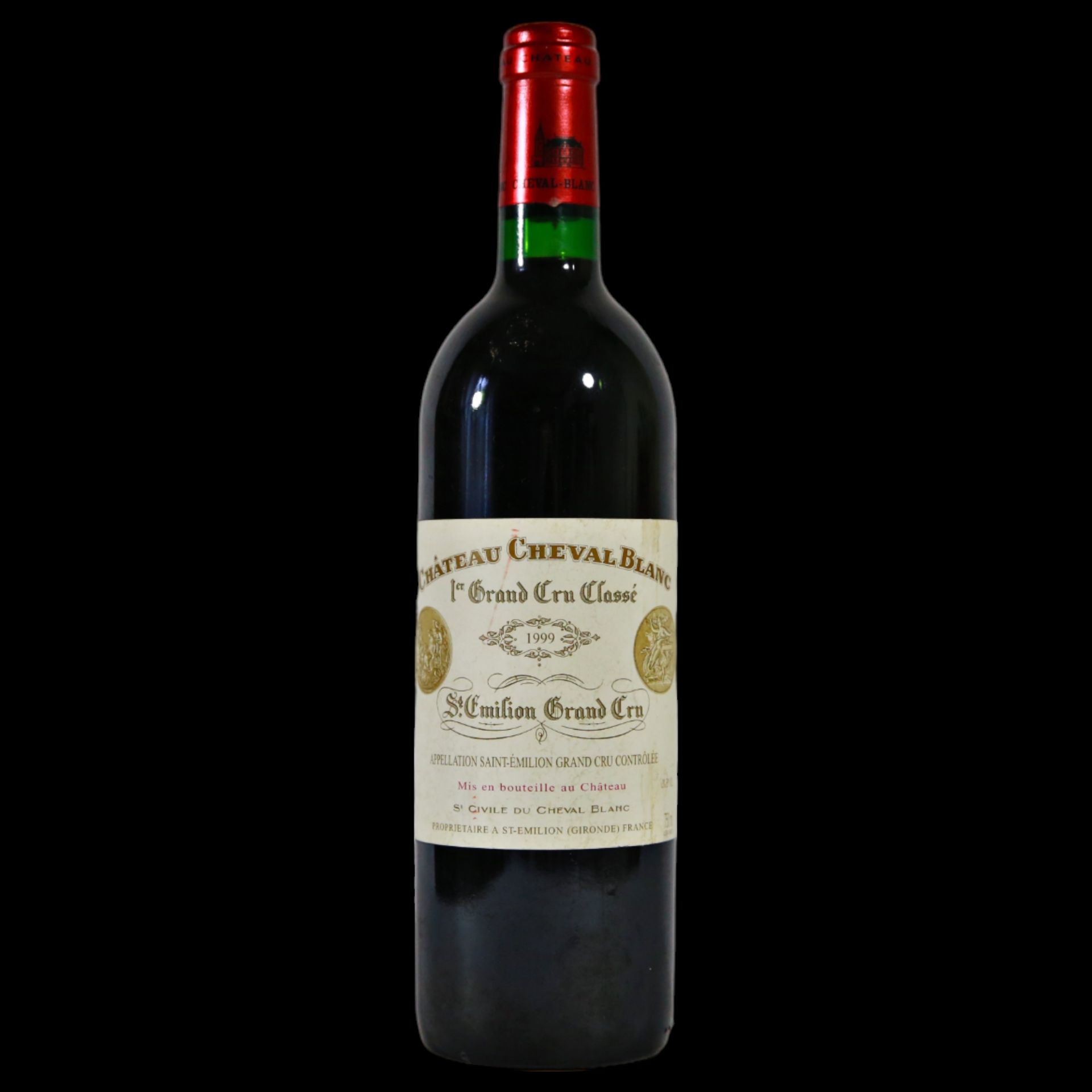 Bottle Vintage Chateau Cheval Blanc 1999, Bordeaux, Saint-Emilion Premier Grand Cru Classe. - Bild 4 aus 15