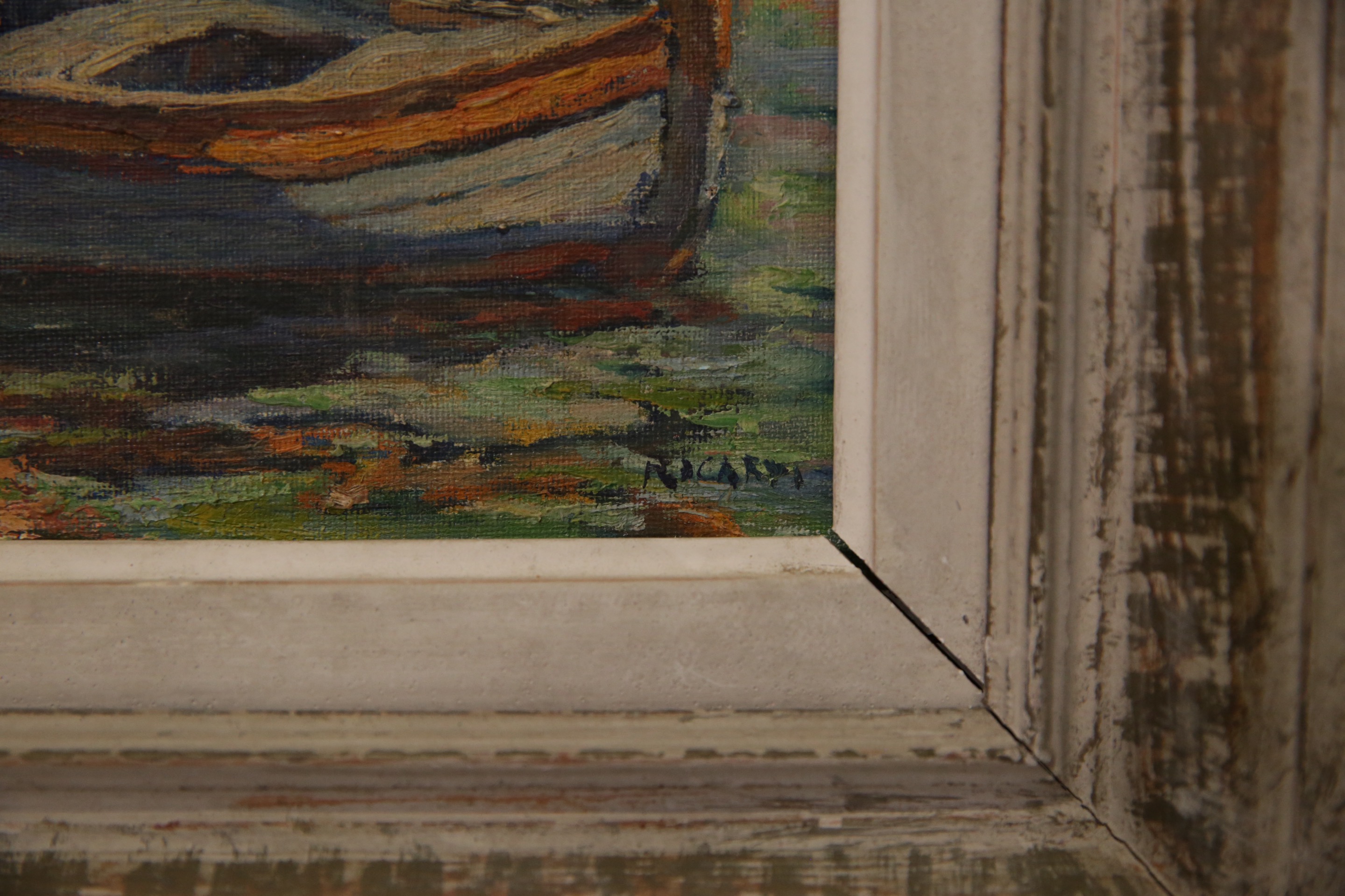 The port of Nice, oil on canvas, signed by the author in the lower right corner - Ricardi. - Image 4 of 4