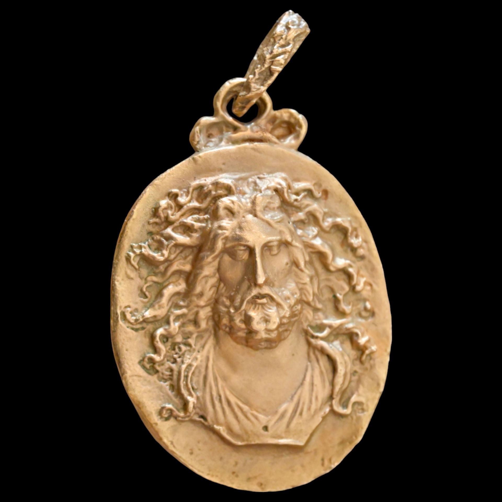 _Ernst Fuchs (1930 Ð 2015) "Jesus Pantokrator" Jewelry Gold medallion, original case, 20th C. - Image 4 of 8