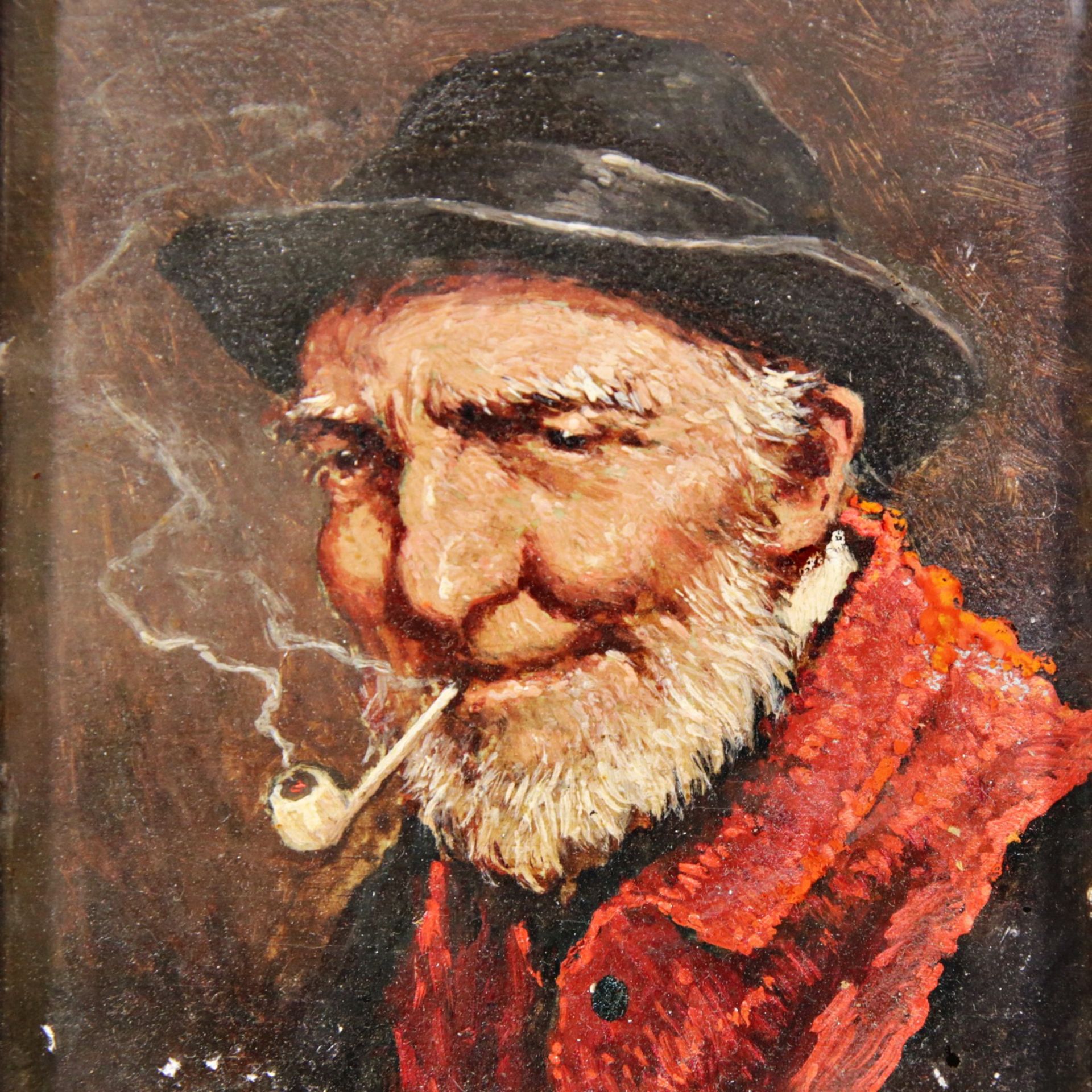 Romana ARREGUI (1875-1932) "Peasant with a pipe", Spanish painting of the late 19th - 20th _. - Image 3 of 4