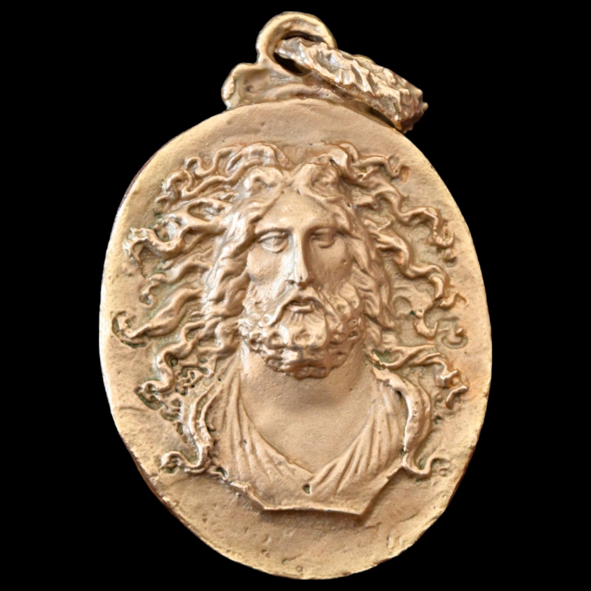 _Ernst Fuchs (1930 Ð 2015) "Jesus Pantokrator" Jewelry Gold medallion, original case, 20th C. - Image 3 of 8