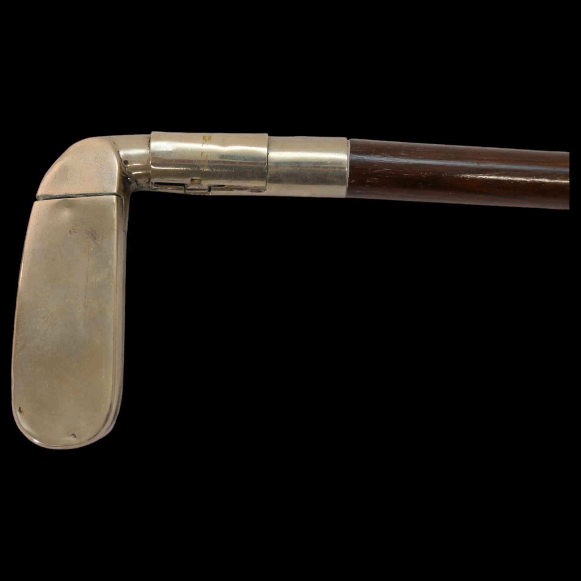 A rare Golfclub Walking Stick Cane, Cigarette Case with Match Safe, early 20th century. - Image 3 of 8