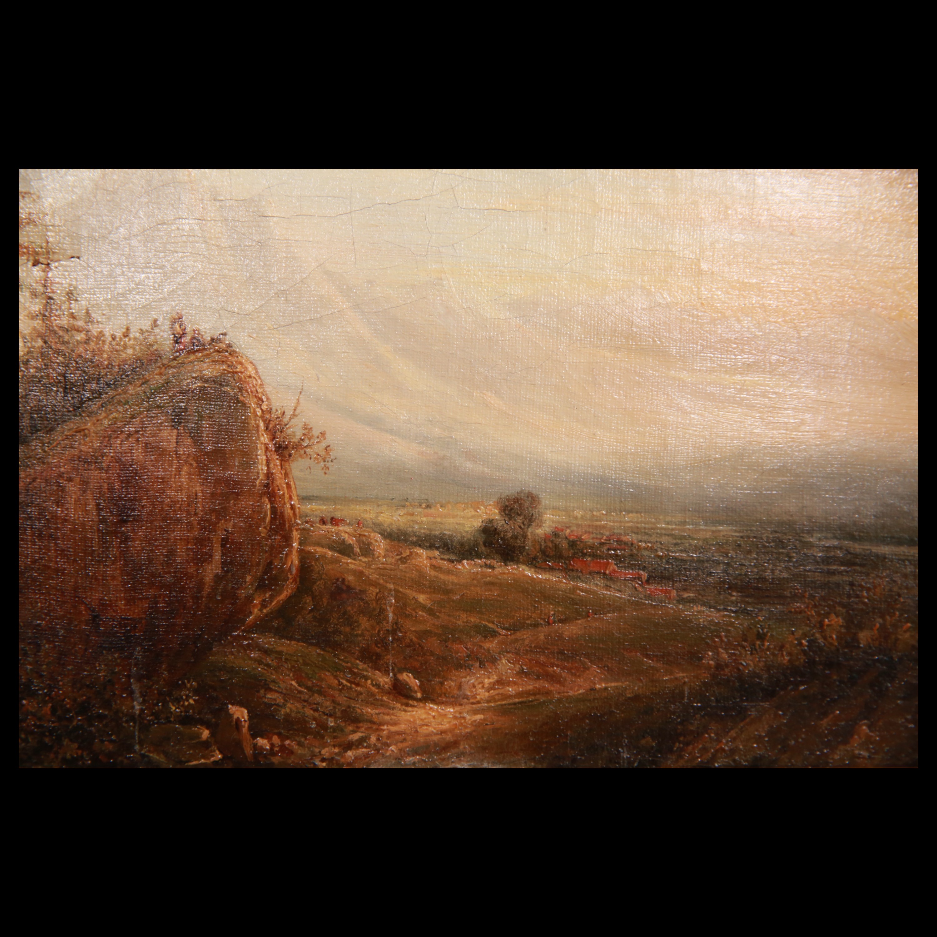 Landscape, oil on canvas, without author's signature, French painting of the 19th century. - Image 2 of 9