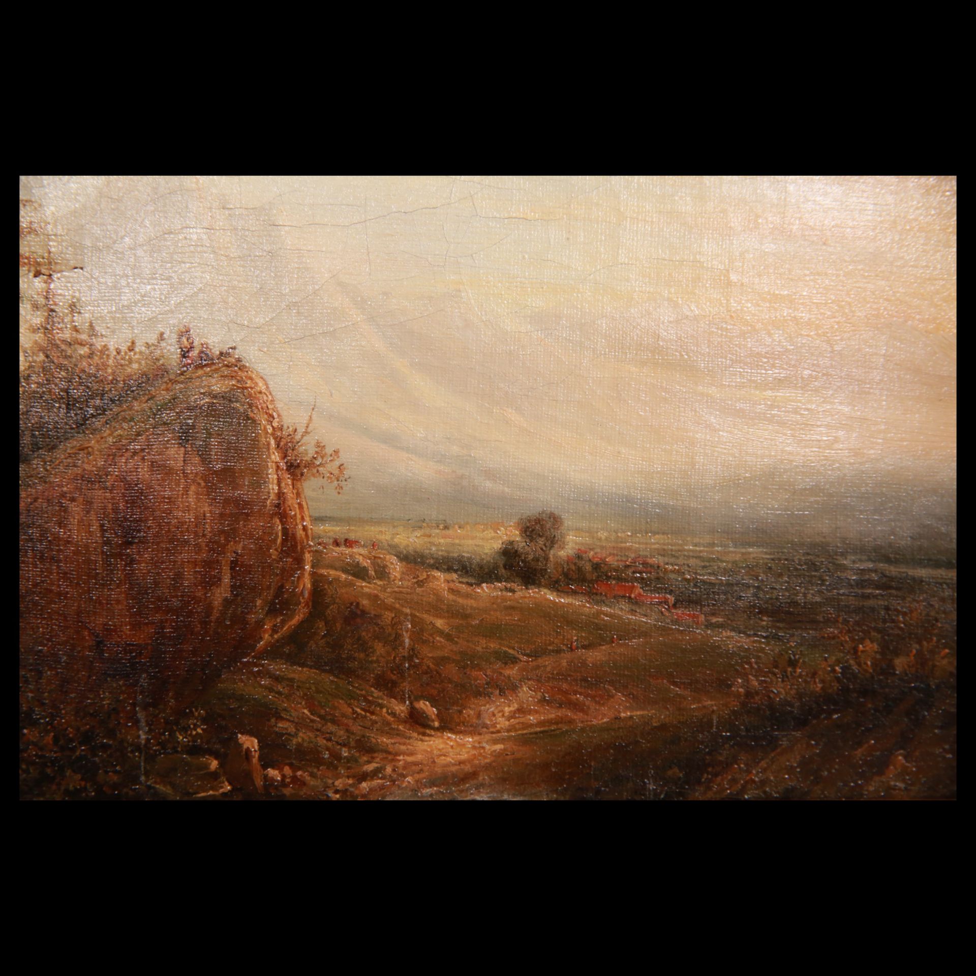 Landscape, oil on canvas, without author's signature, French painting of the 19th century. - Image 2 of 9