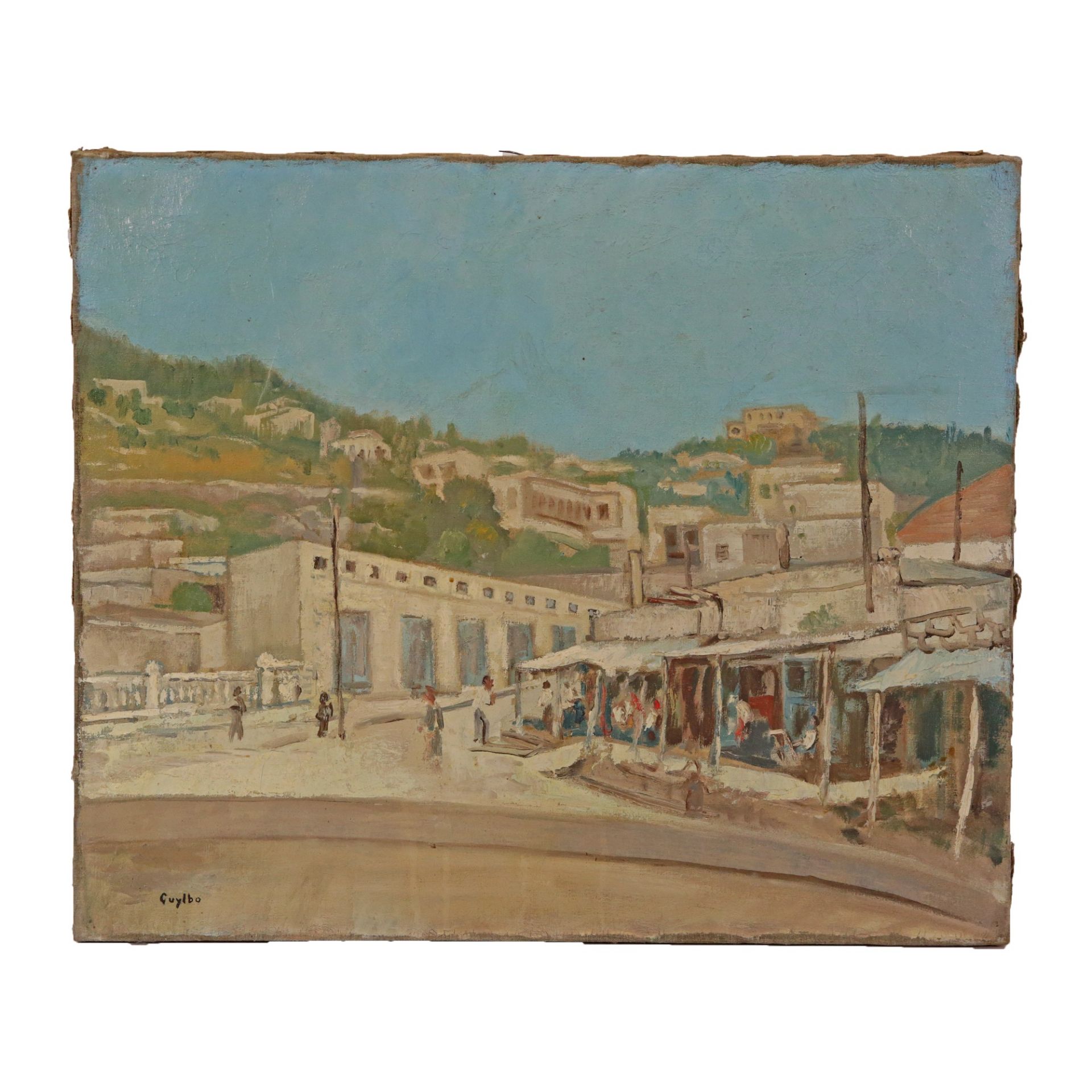 GUYLBO (1897-?) ÒShopsÓ, oil on canvas, North Africa.