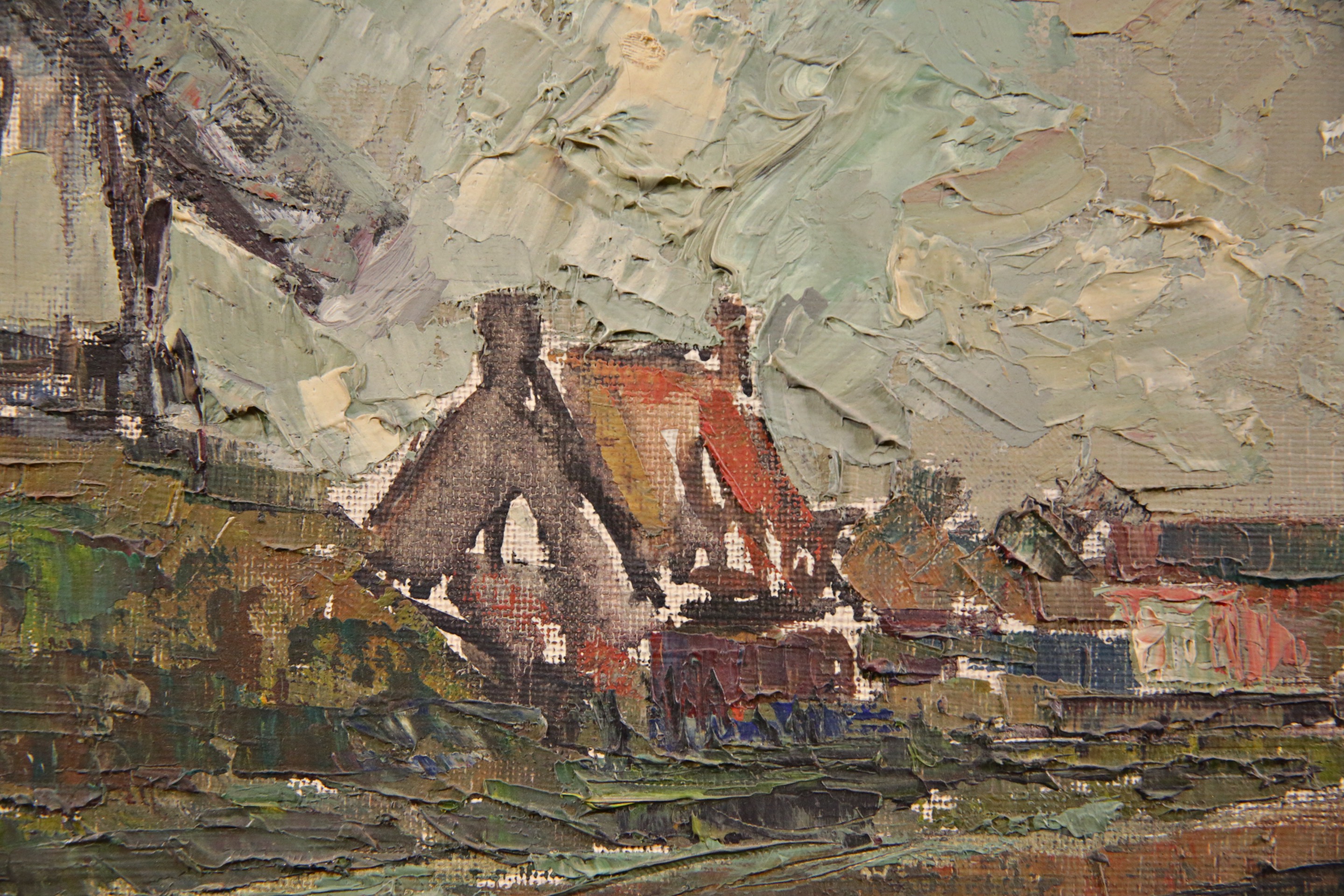 "Canal du Moulin" 1954, oil on canvas, signature of the author B. Domty, French painting, 20th C. - Image 4 of 5