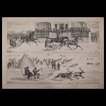 Sleigh ride on the Neva Lithograph, 1846 Original by N.E. Sverchkov.