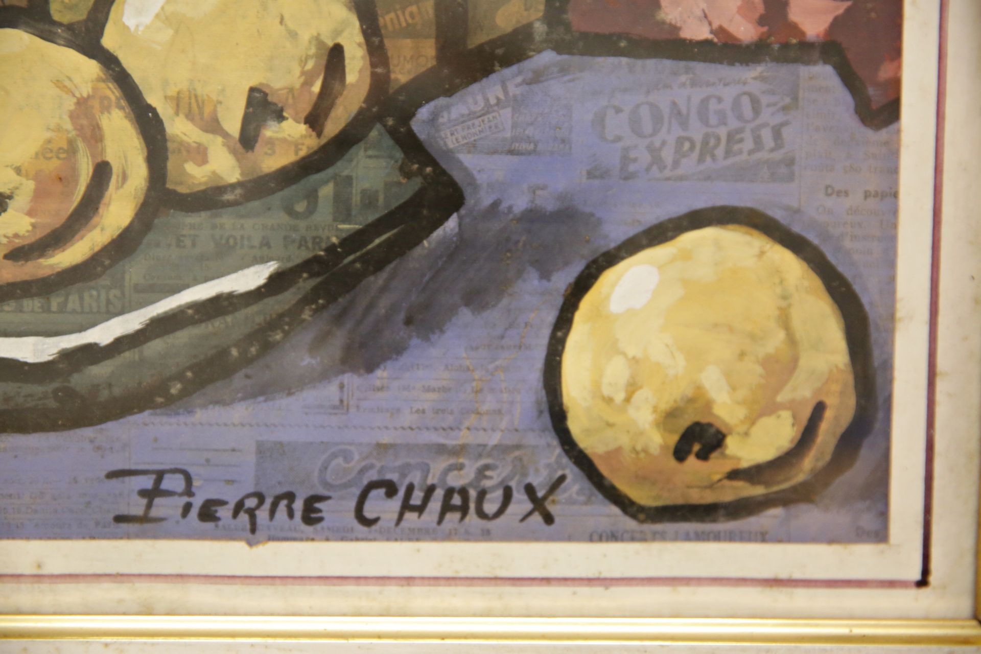 Pierre-Louis CHAUX (1887-1963) "Still life", gouache on paper, French painting of the 20th C. - Bild 5 aus 5