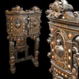 Extra rare 17th Century Carved Cabinet for relics from the castle in Dresden, Saxony, Germany.