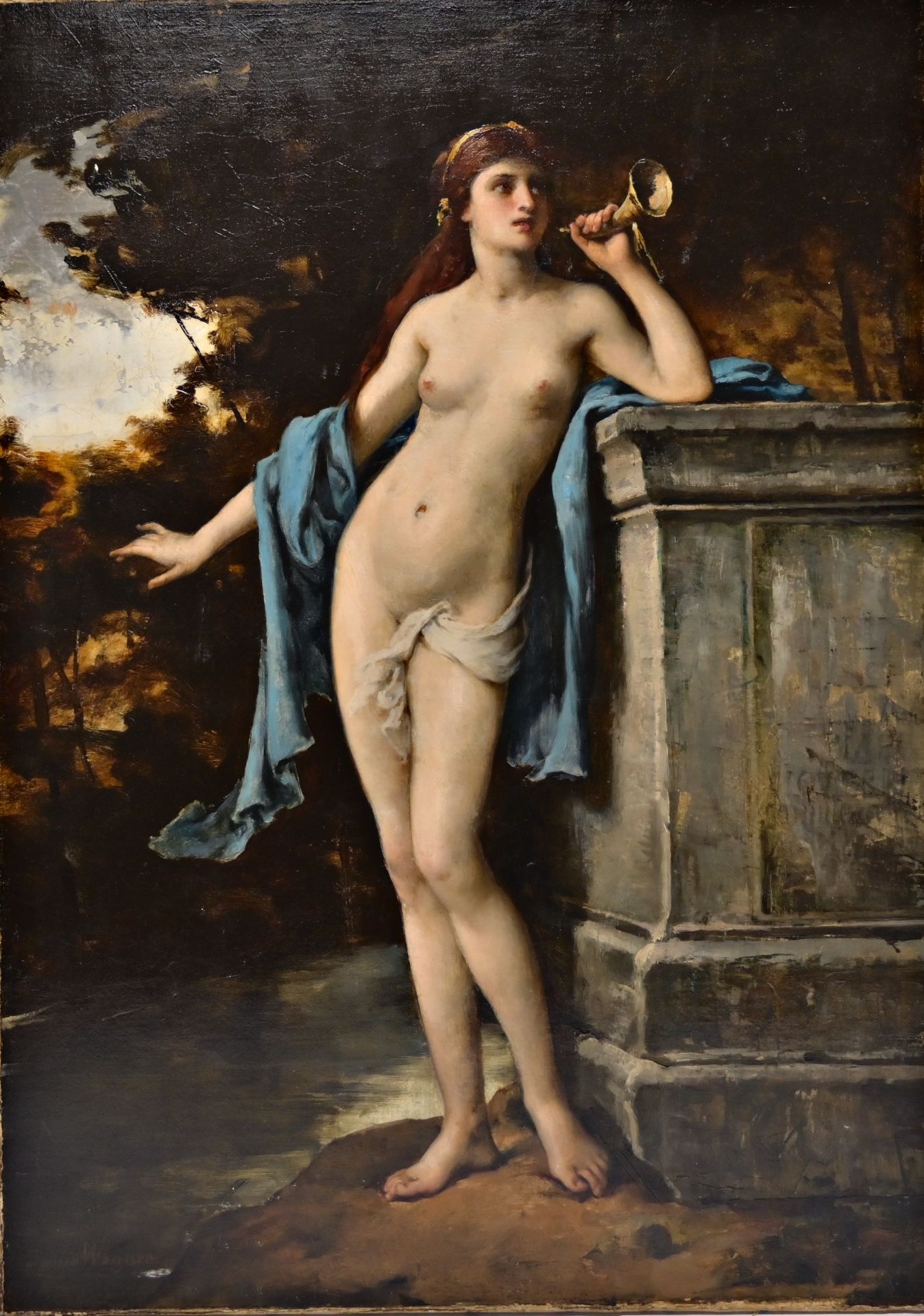 Jules SALLES-WAGNER (1814-1898) Nude Antique Goddess, oil on canvas, France 19th _. - Image 2 of 8