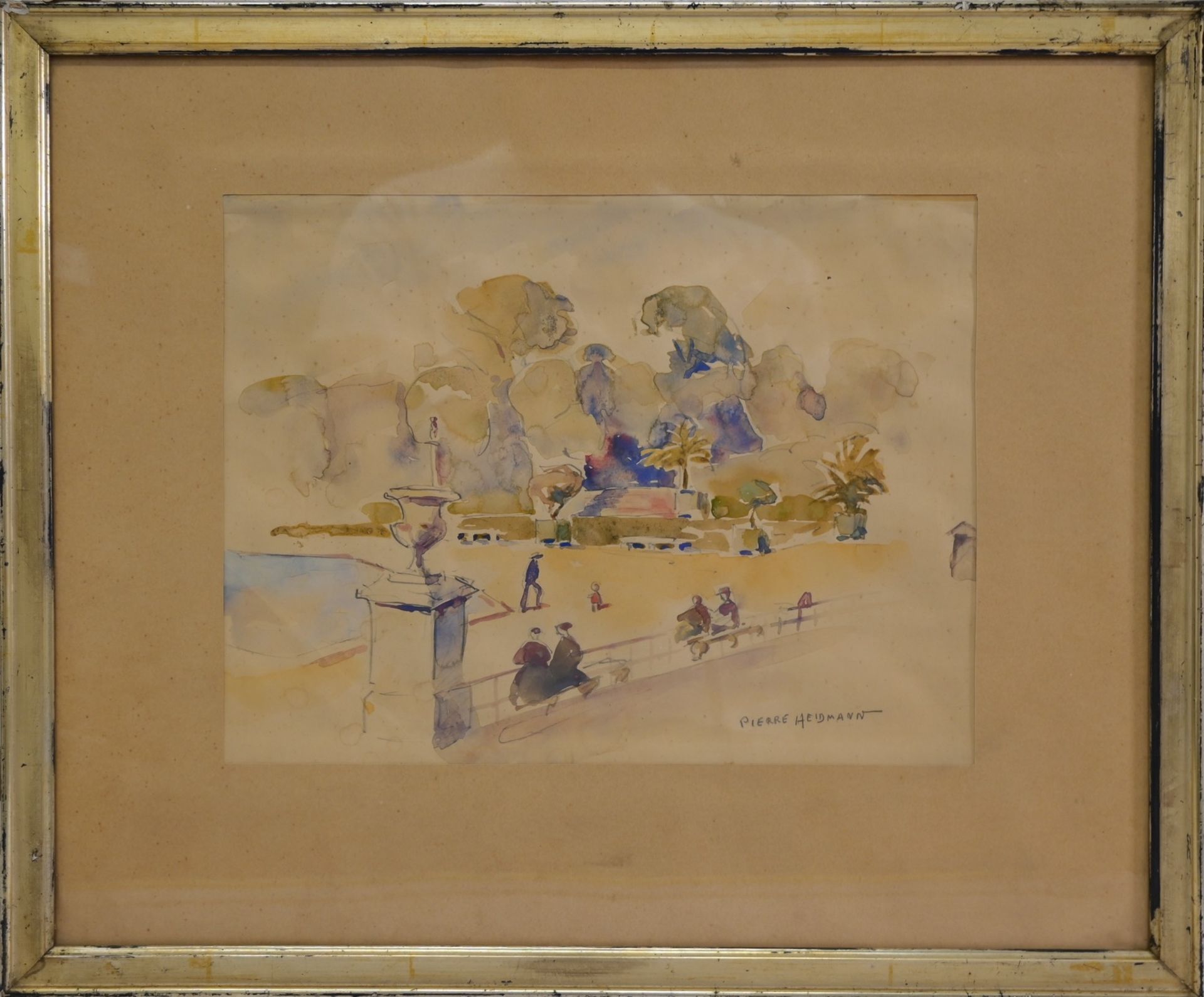 Pierre HEIDMANN (XX), watercolor on paper, French painting of the 20th C. - Bild 2 aus 6