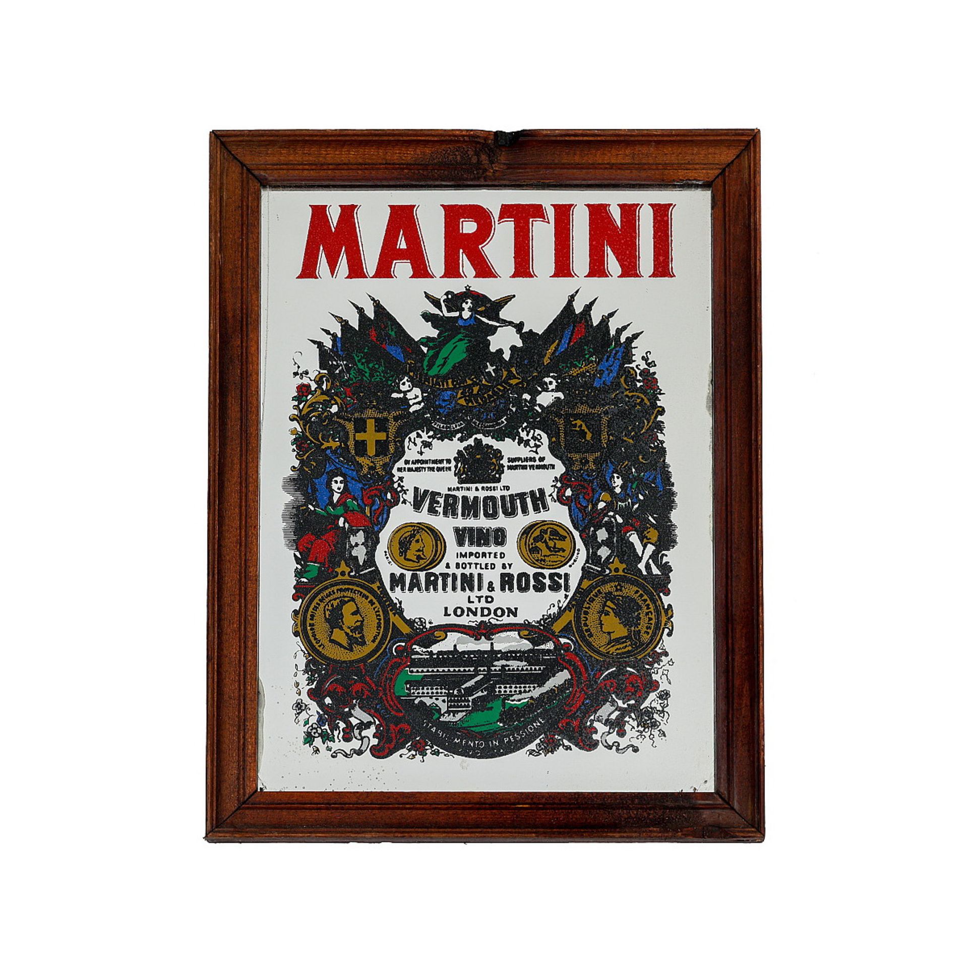 RARE MARTINI VINTAGE ADVERTISING MIRROR