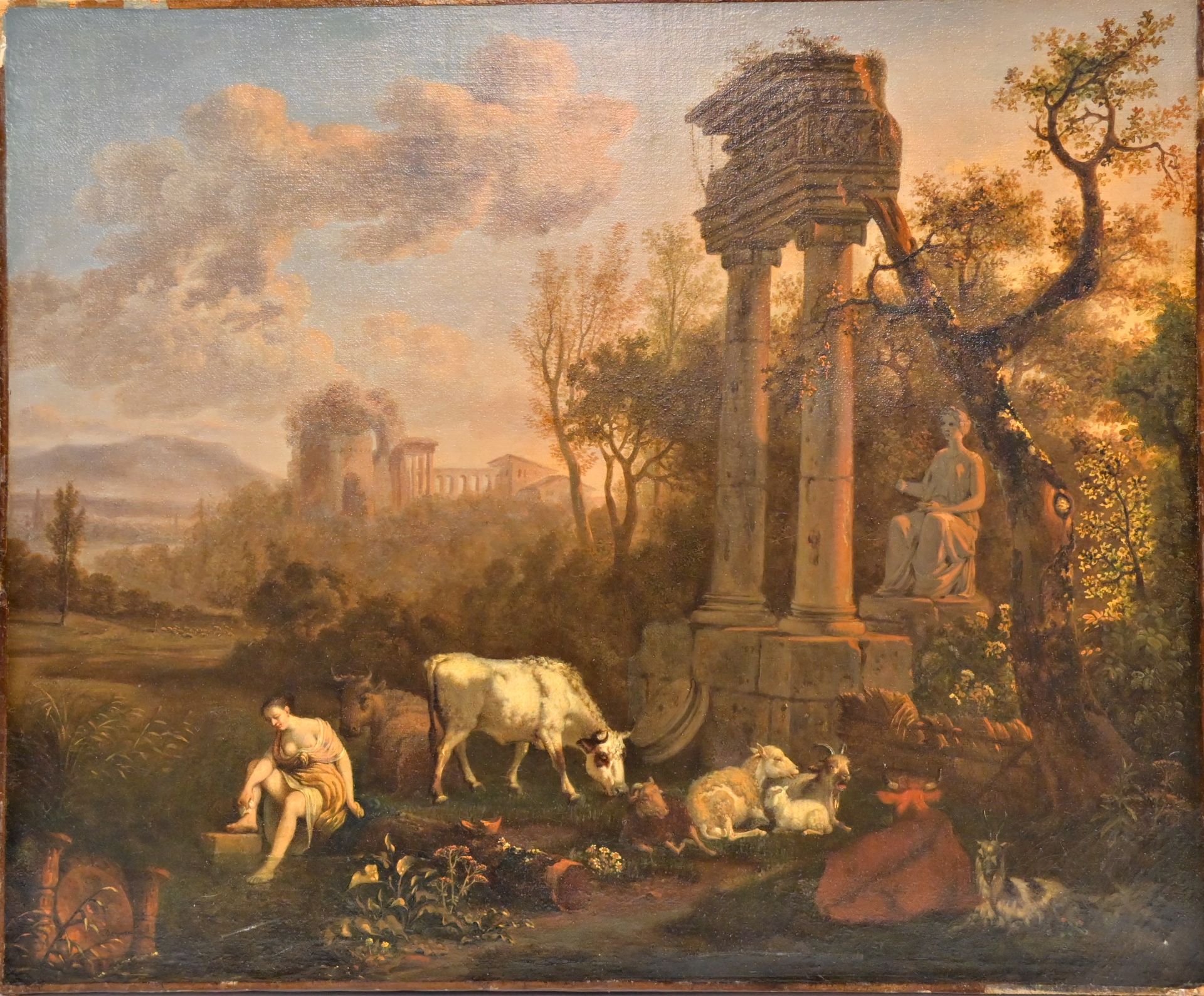 Jean-Louis DEMARNE (1752/54-1829) ancient ruins, Oil on canvas, not signed, late 18th-early 19th C. - Bild 2 aus 9