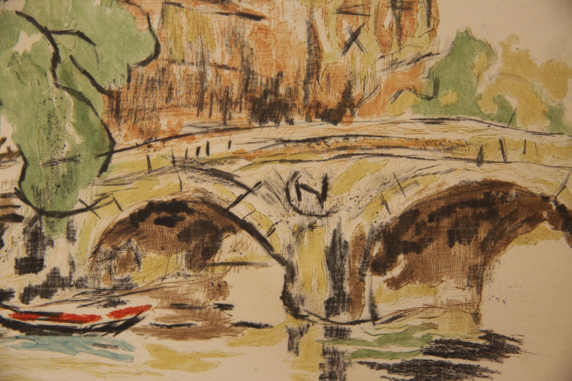 Paul Louis GUILBERT (1886-?) "Notre-Dame de Paris with the bridges" lithograph 71/100. - Image 3 of 4