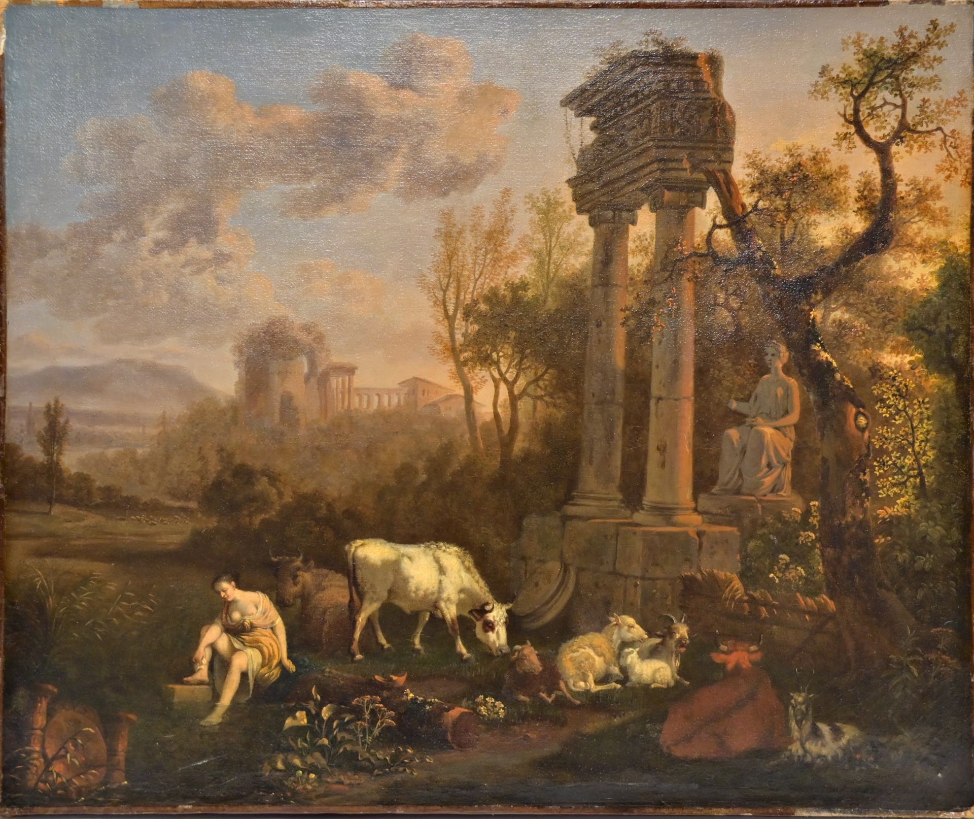 Jean-Louis DEMARNE (1752/54-1829) ancient ruins, Oil on canvas, not signed, late 18th-early 19th C. - Bild 3 aus 9