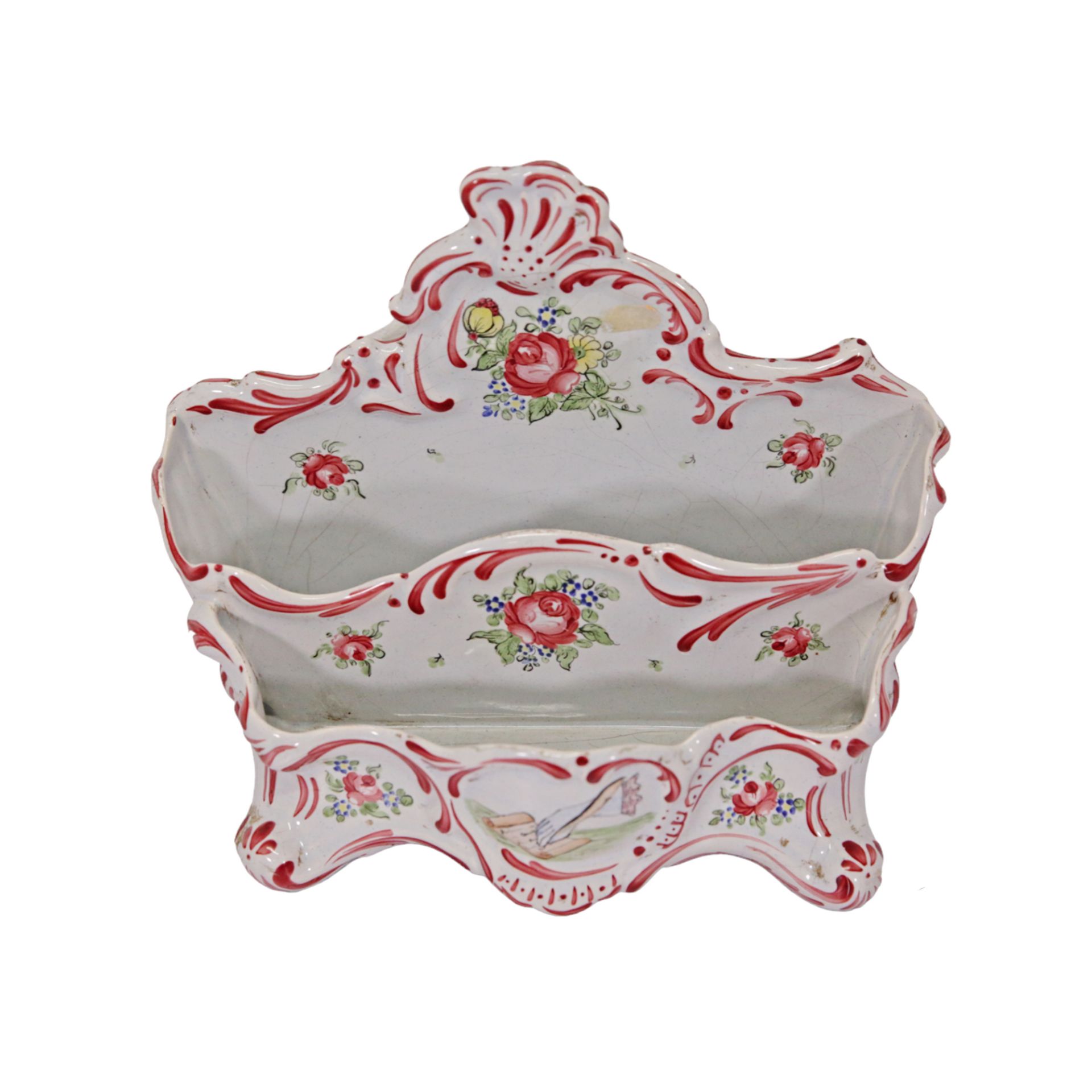 Fine faience letter holder, France, 19th century. Home decor. - Image 2 of 7