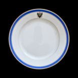 Plate from the dinner service of the Russian Emperor Nicholas II from the yacht "Alexandria", 1885.