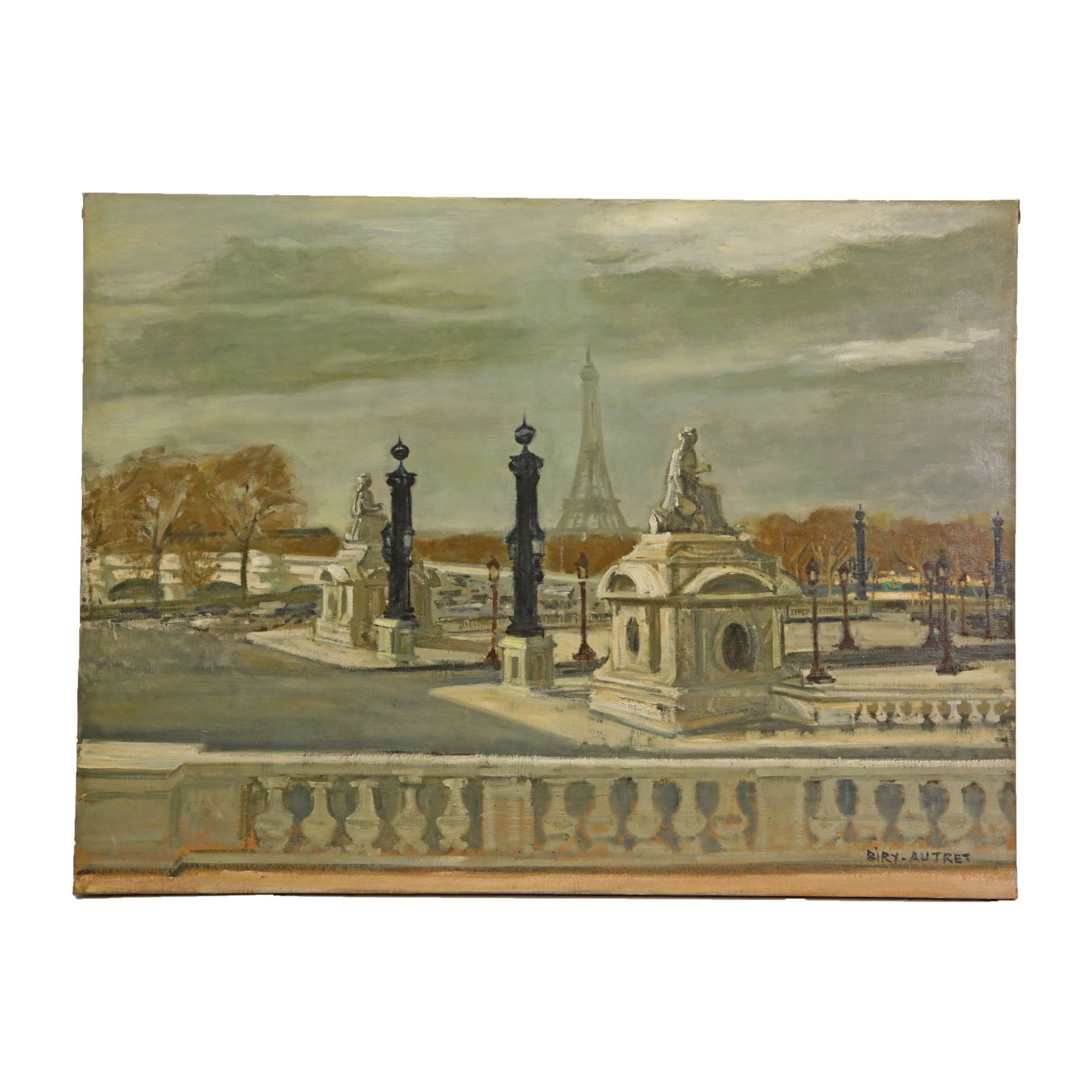 Andre BIRY-AUTRET (1911-?) "View of the Place de la Concorde", oil on canvas, French painting. - Bild 2 aus 4