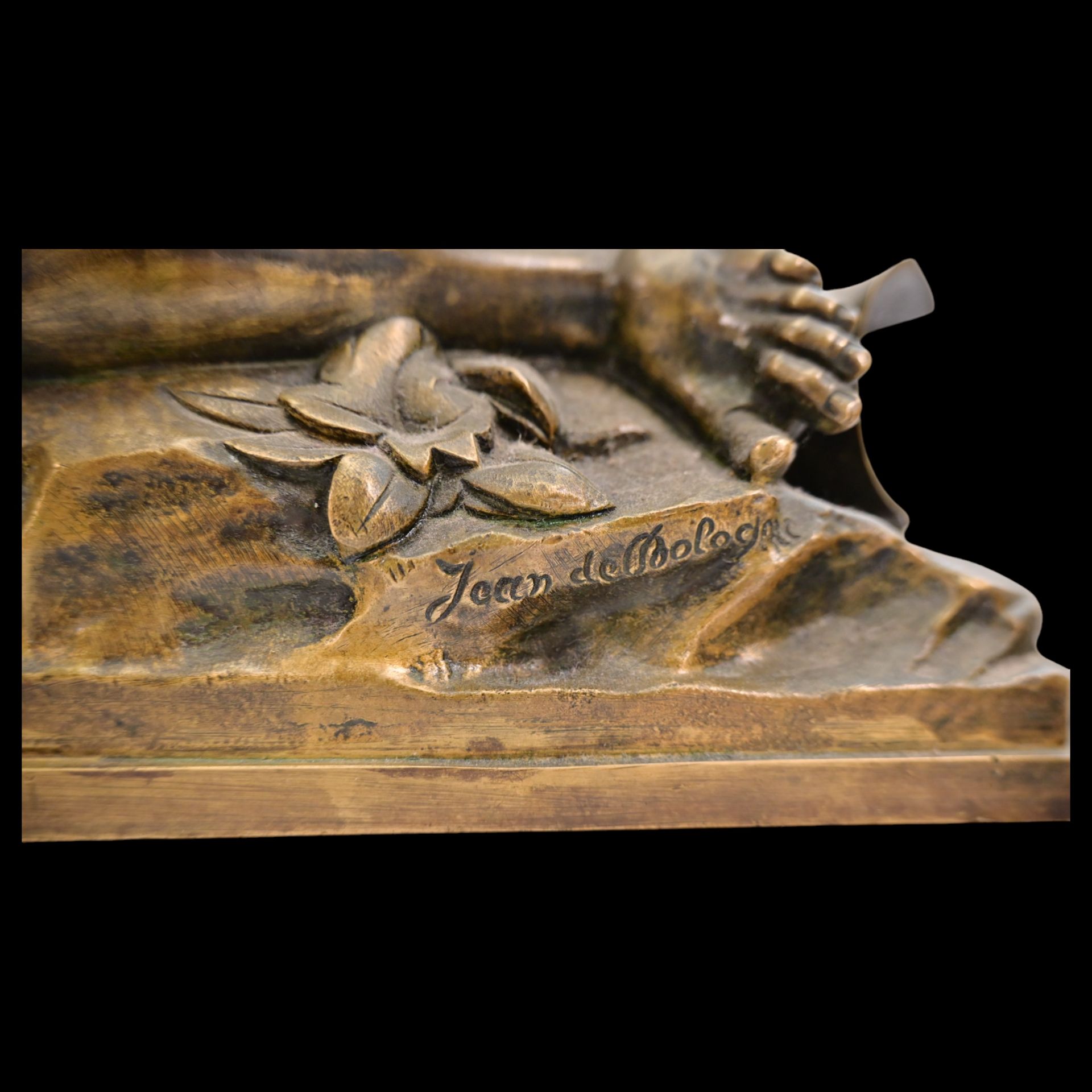 "Abduction of the Sabine women" Bronze sculpture, signed "Jean de Bologne" to base. France, 19th C. - Bild 12 aus 14