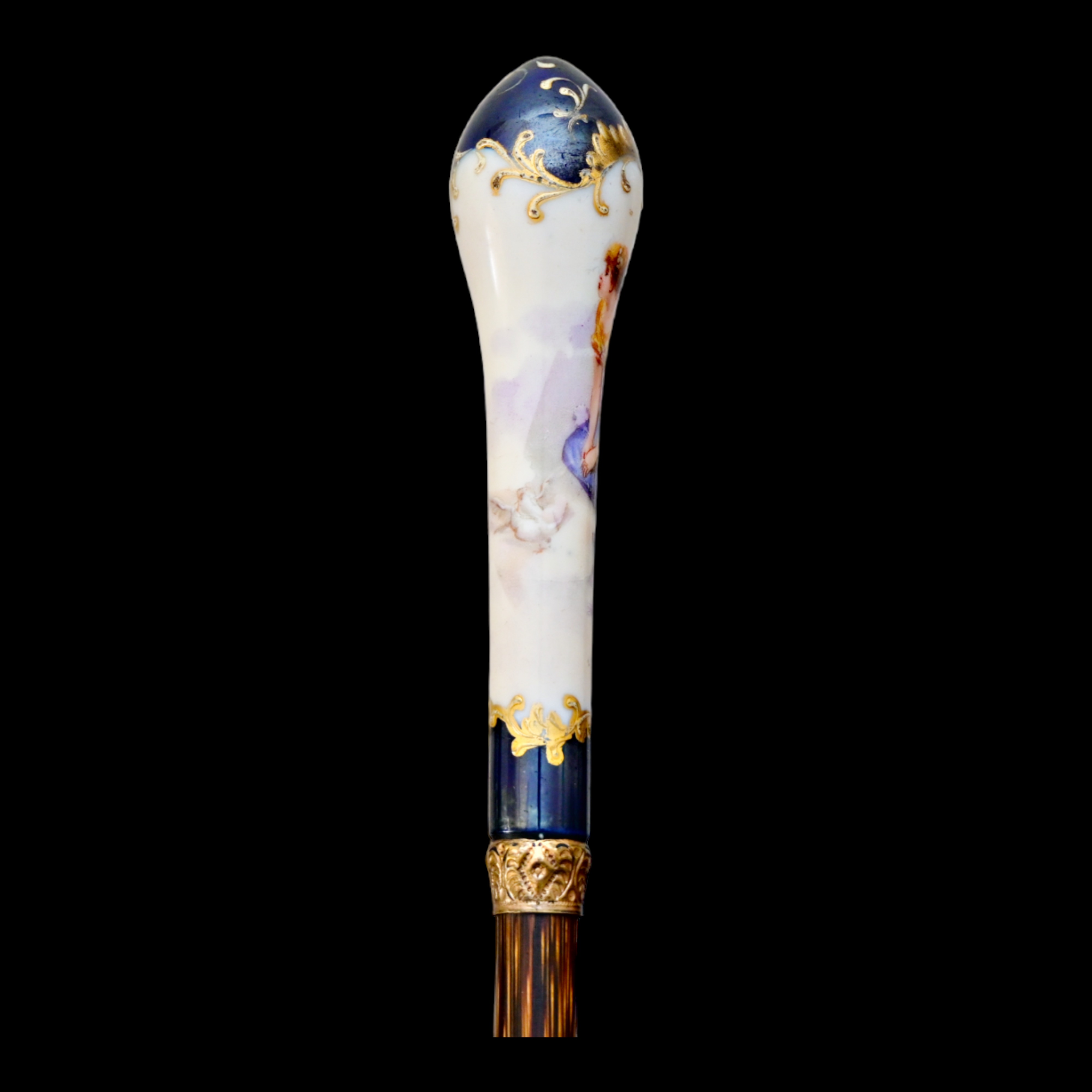 Rare Cane with Porcelain pommel. Limoge Porcelain Manufactory. France, 19th century. - Image 5 of 9