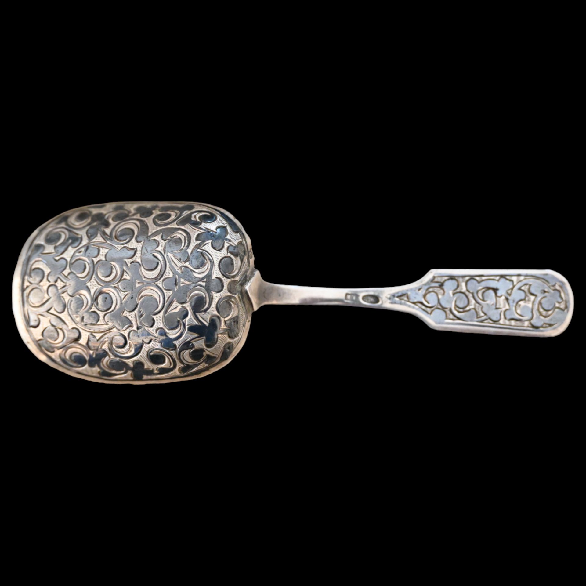 Silver kovsh and spoon decorated with niello, Russian Empire, late 19th C., jeweler Nikolai Pavlov. - Image 8 of 10