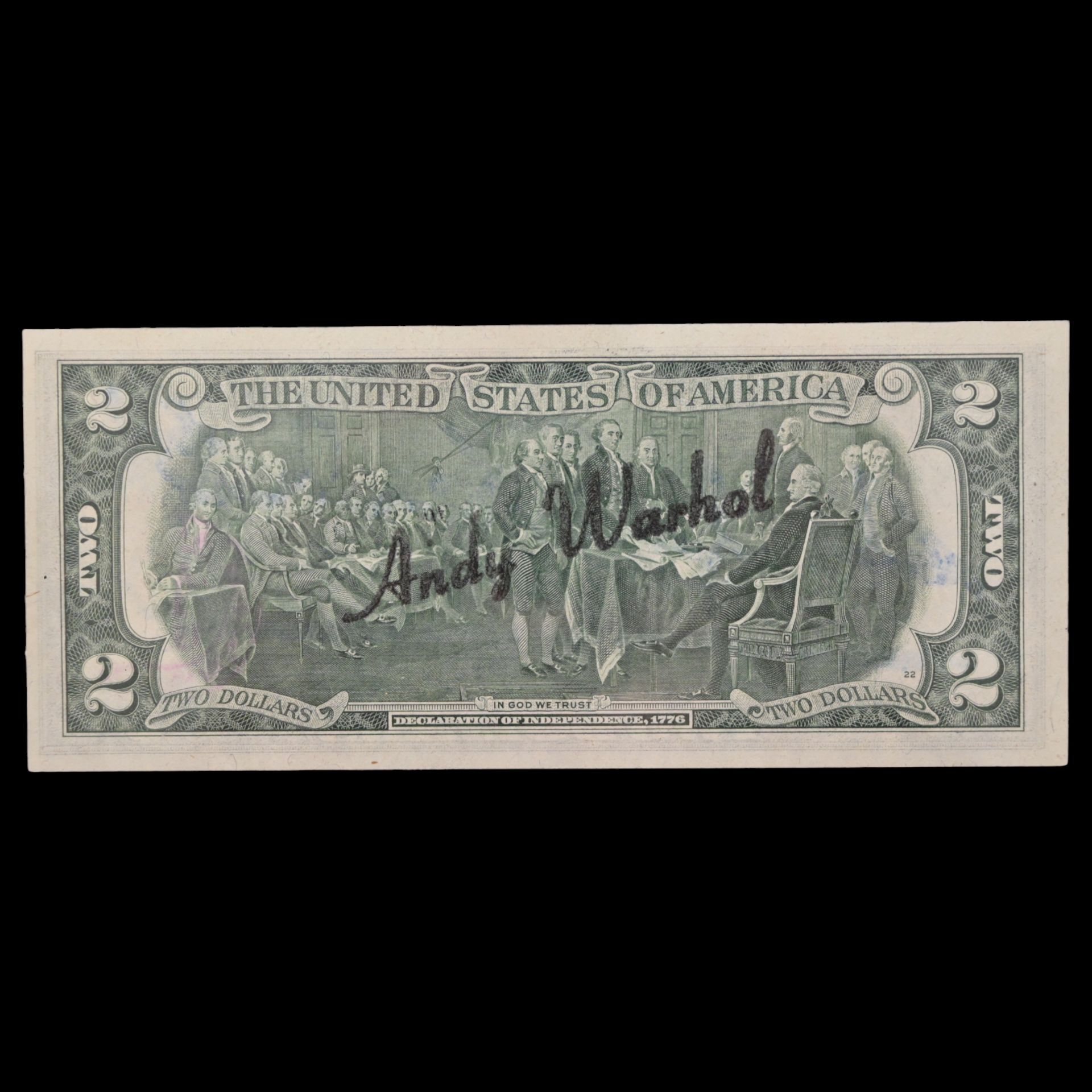 Andy WARHOL (1928 - 1987), Signed 2-dollar banknote + certificate. - Image 3 of 5