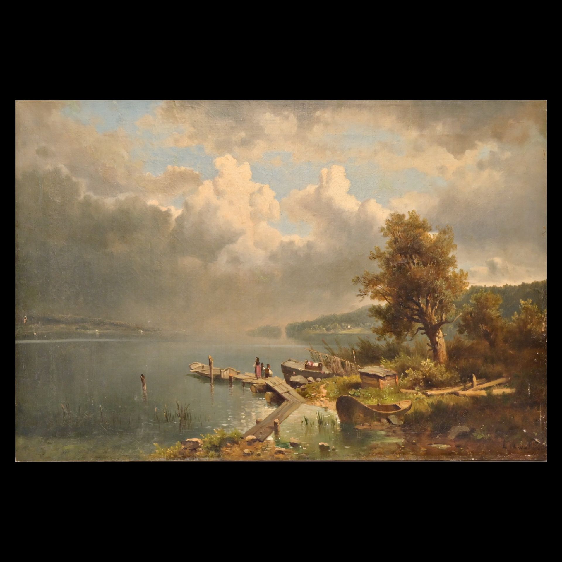 Adolf CHWALA (1836-1900) river before the rain, oil on canvas, signed by the artist, 19th century.