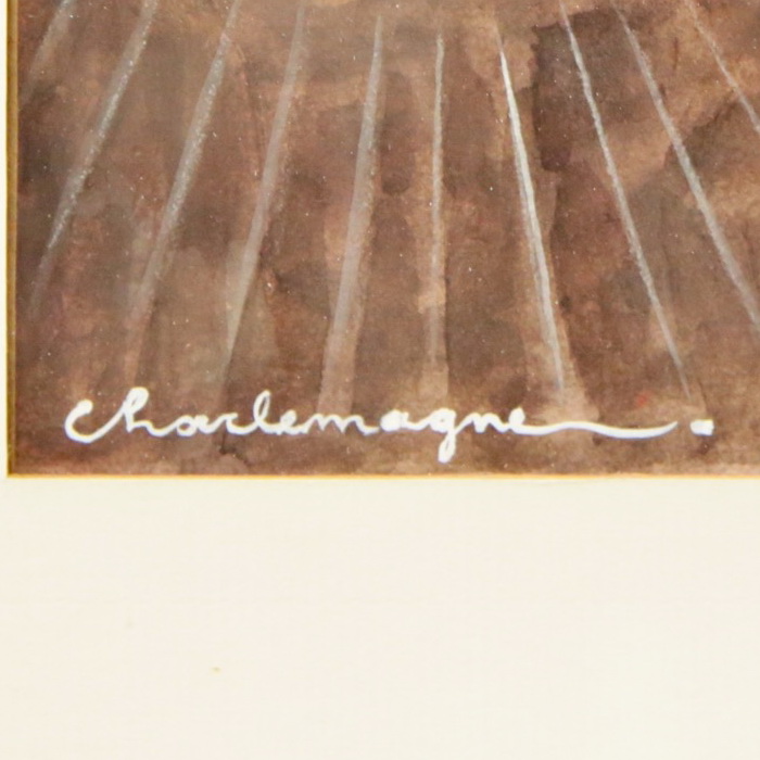 ÒCelebritiesÓ gouache on paper, signature illegible, French painting of the 20th century. - Image 5 of 5