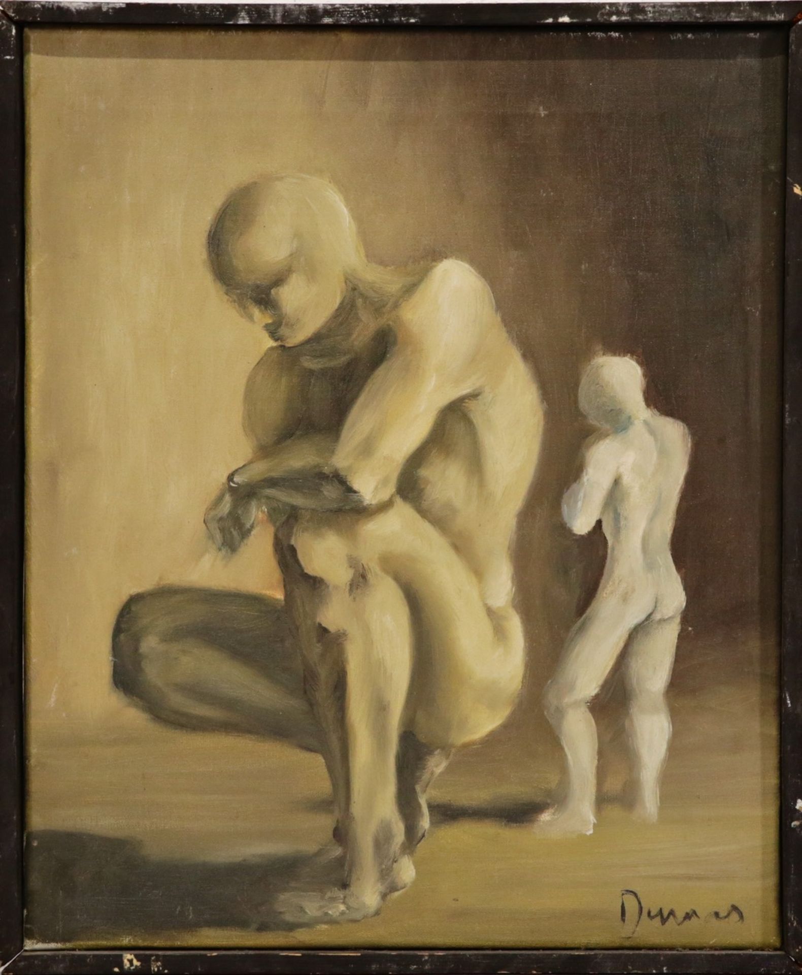 "Academic nude", oil on canvas, signed by the artist Dumas, French Painting of the 20th century. - Bild 2 aus 6