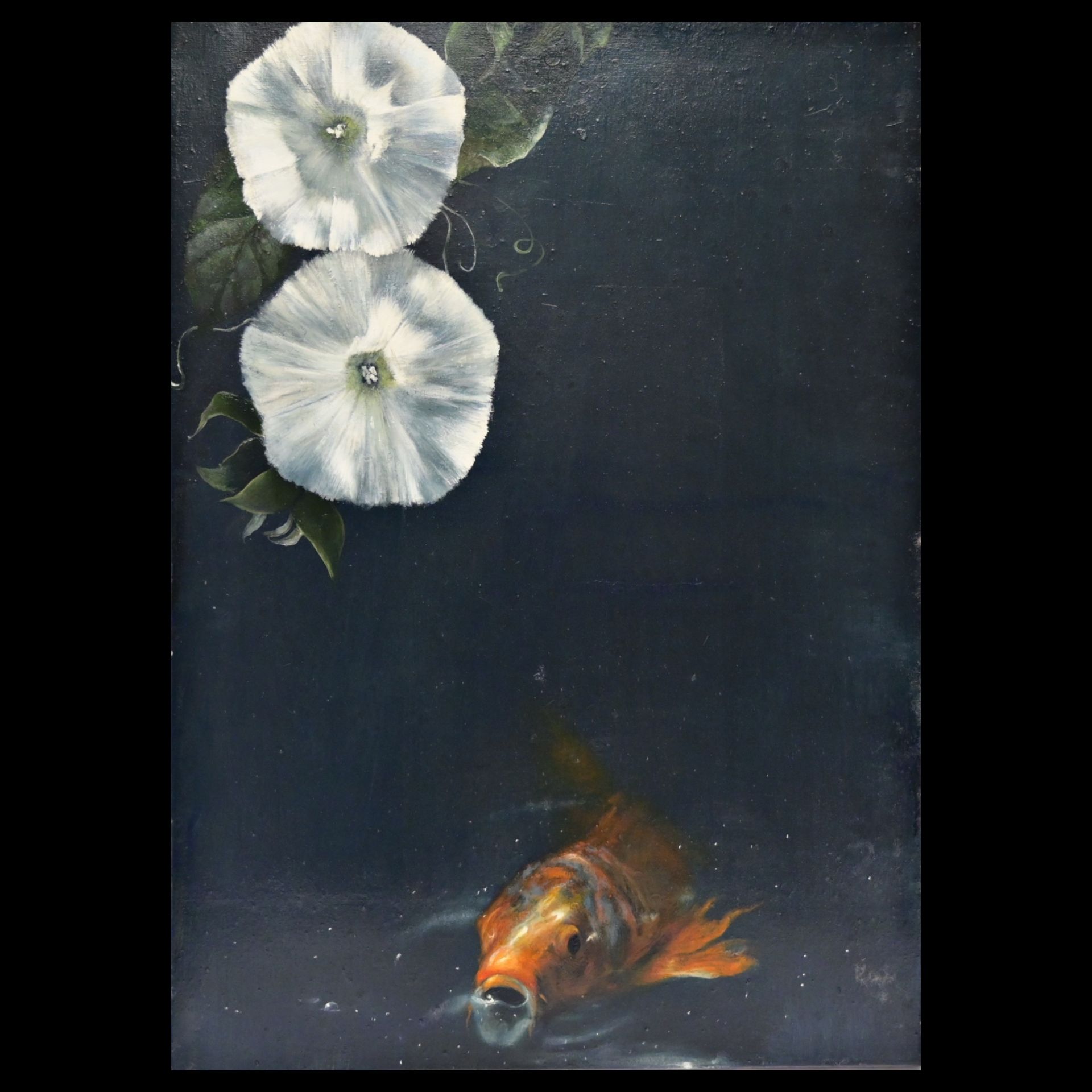 Clement ROSENTHAL (1956) white flowers and carp, oil on canvas, 2015. - Image 2 of 7