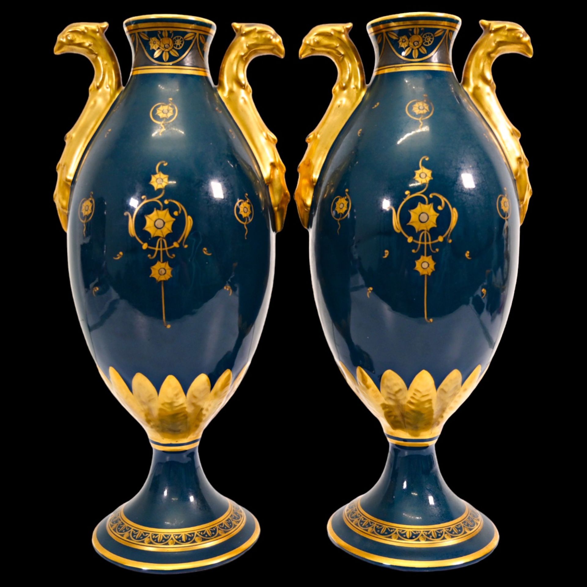 A pair of beautiful French Deco vases signed Pinon Heuze. - Bild 5 aus 12