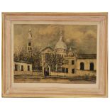 After Maurice UTRILLO (1883-1955) "Sacred Heart" Lithograph, 67/200, French painting of the 20th _.