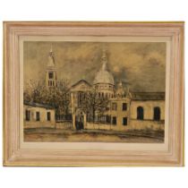 After Maurice UTRILLO (1883-1955) "Sacred Heart" Lithograph, 67/200, French painting of the 20th _.