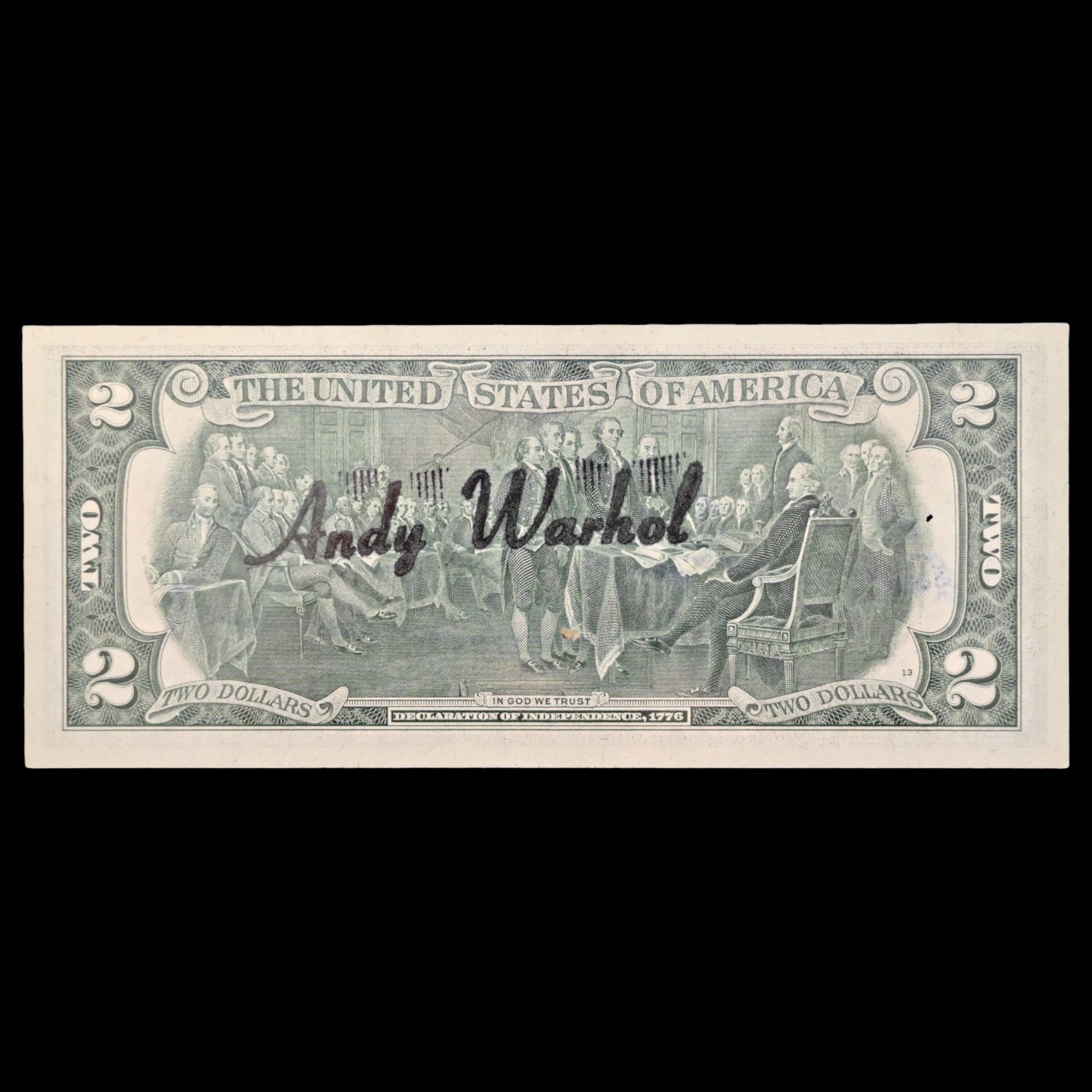 Autograph - Andy WARHOL (1928 - 1987), Signed 2-dollar banknote + certificate. - Bild 3 aus 5