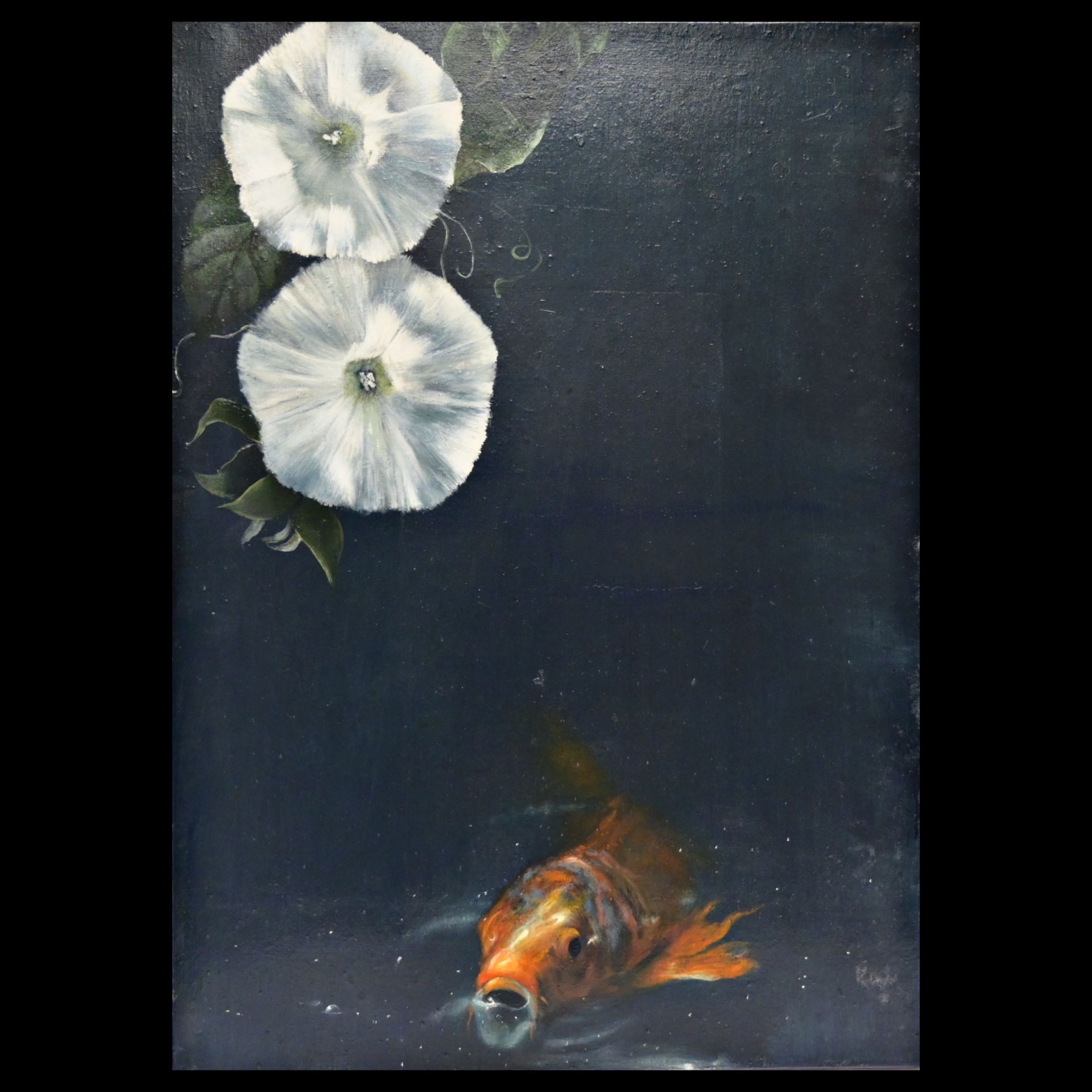 Clement ROSENTHAL (1956) white flowers and carp, oil on canvas, 2015. - Image 3 of 7