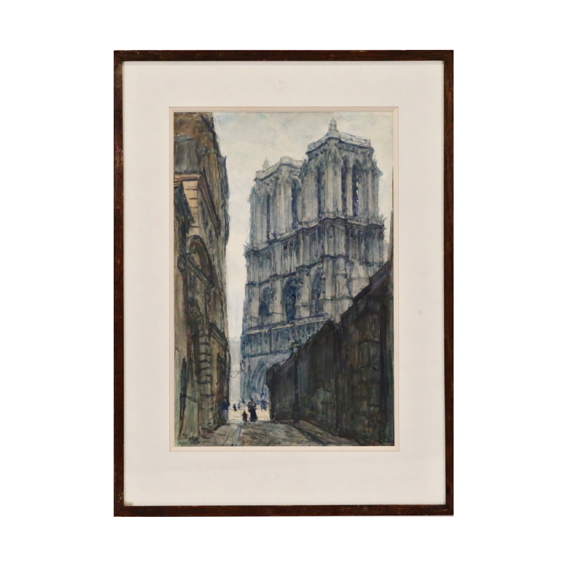 Fernand TRUFFAUT (1866-1955) "Notre Dame, rue Saint Julien", French painting of the 19th-20th _.