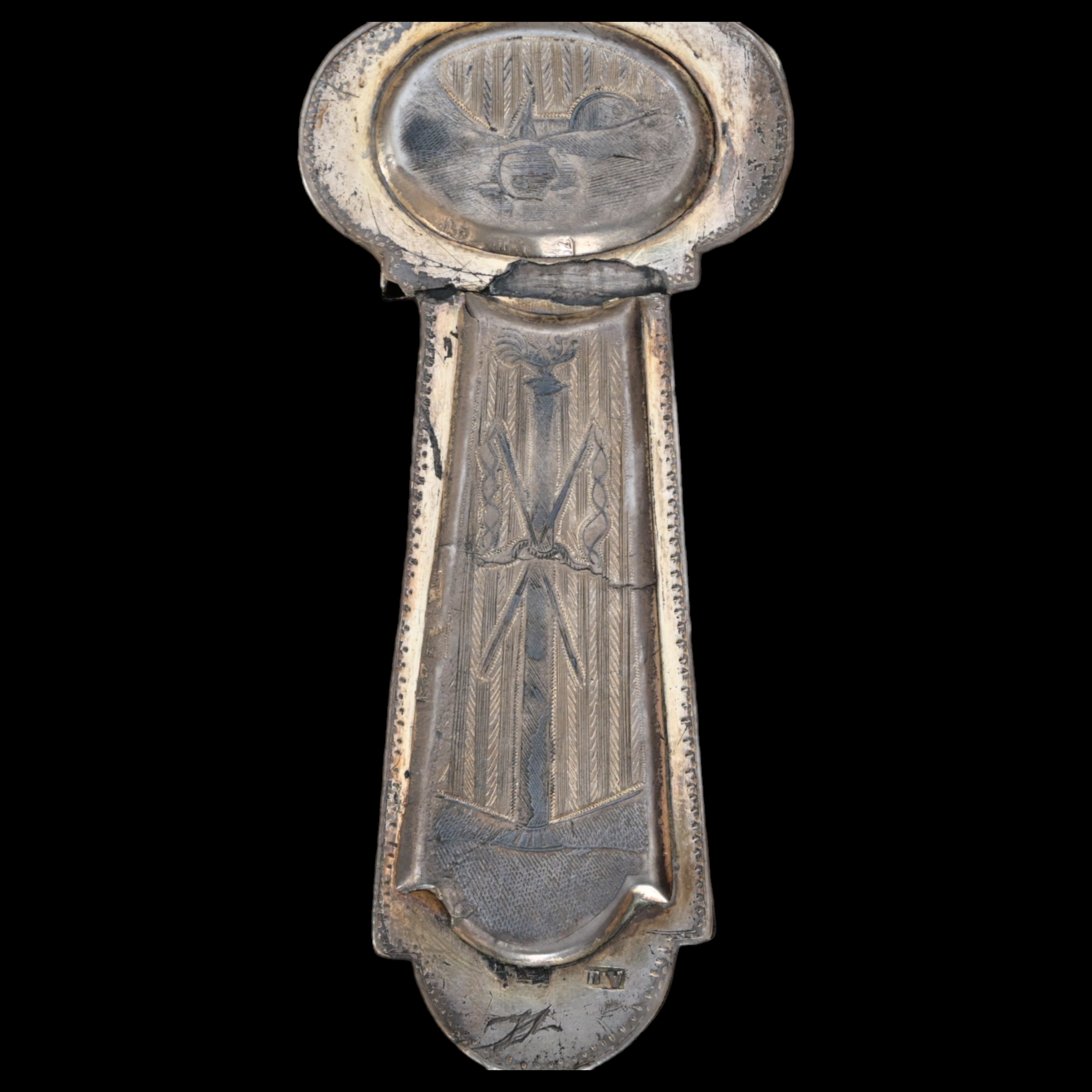 Very rare Russian reliquarium blessing cross, silver with niello, Moscow, Russian Empire, 1830-50. - Image 8 of 13