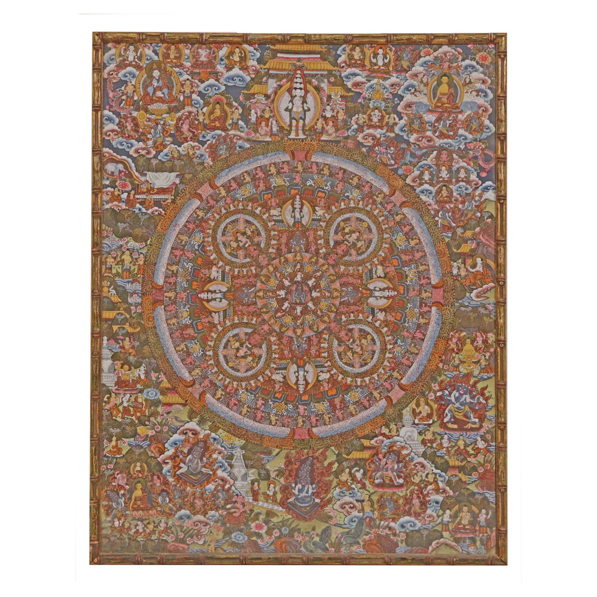 Tibetan Buddhist Newari Style Thangka painting from Nepal, 20th century. - Image 2 of 5