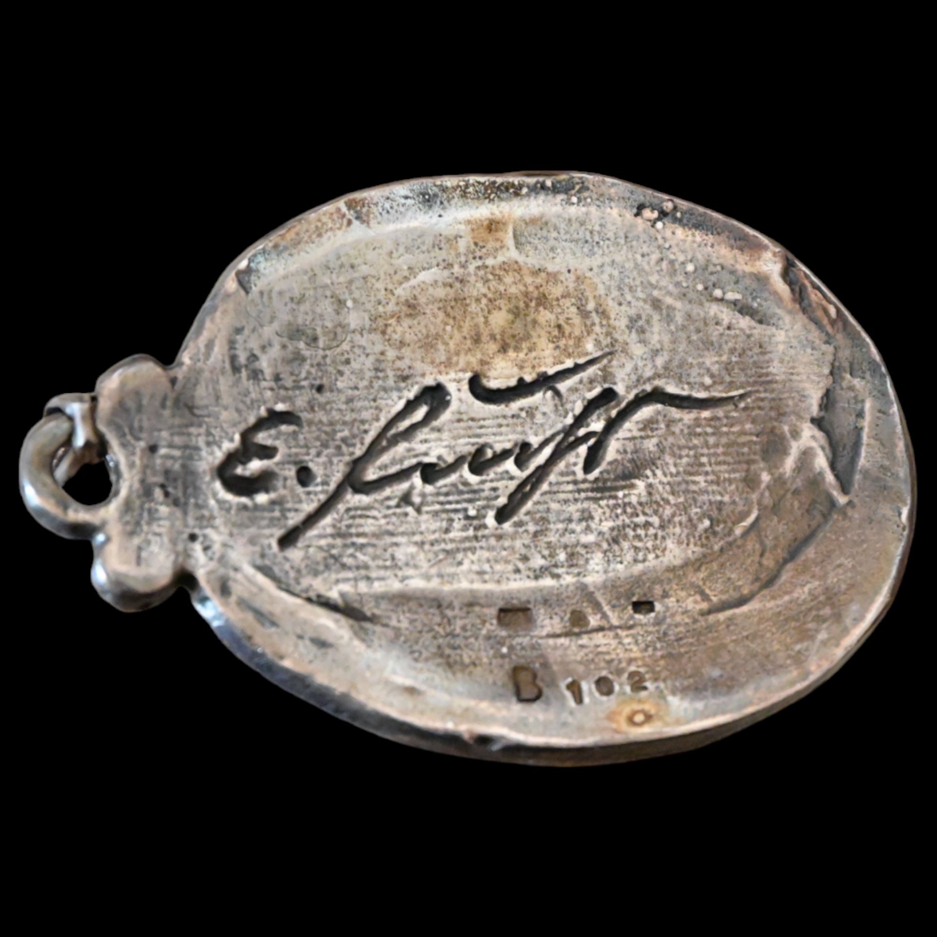 Ernst Fuchs (1930 Ð 2015) "Jesus Pantokrator" Silver medallion, original case, 20th C. - Bild 3 aus 6