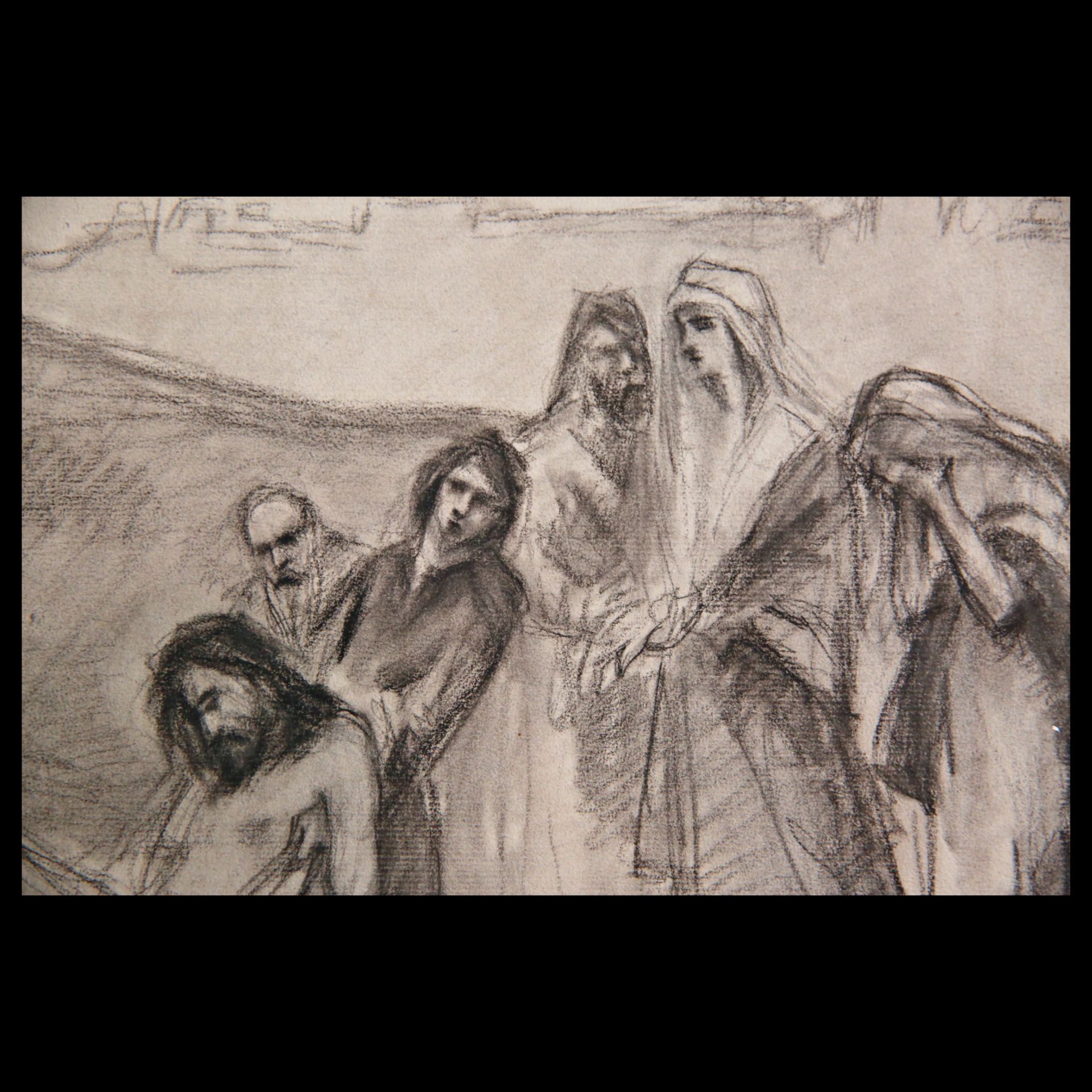 Jan STYKA (1858-1925) drawing on a biblical theme, Pencil on paper, author signature, early 20th _.. - Bild 4 aus 5