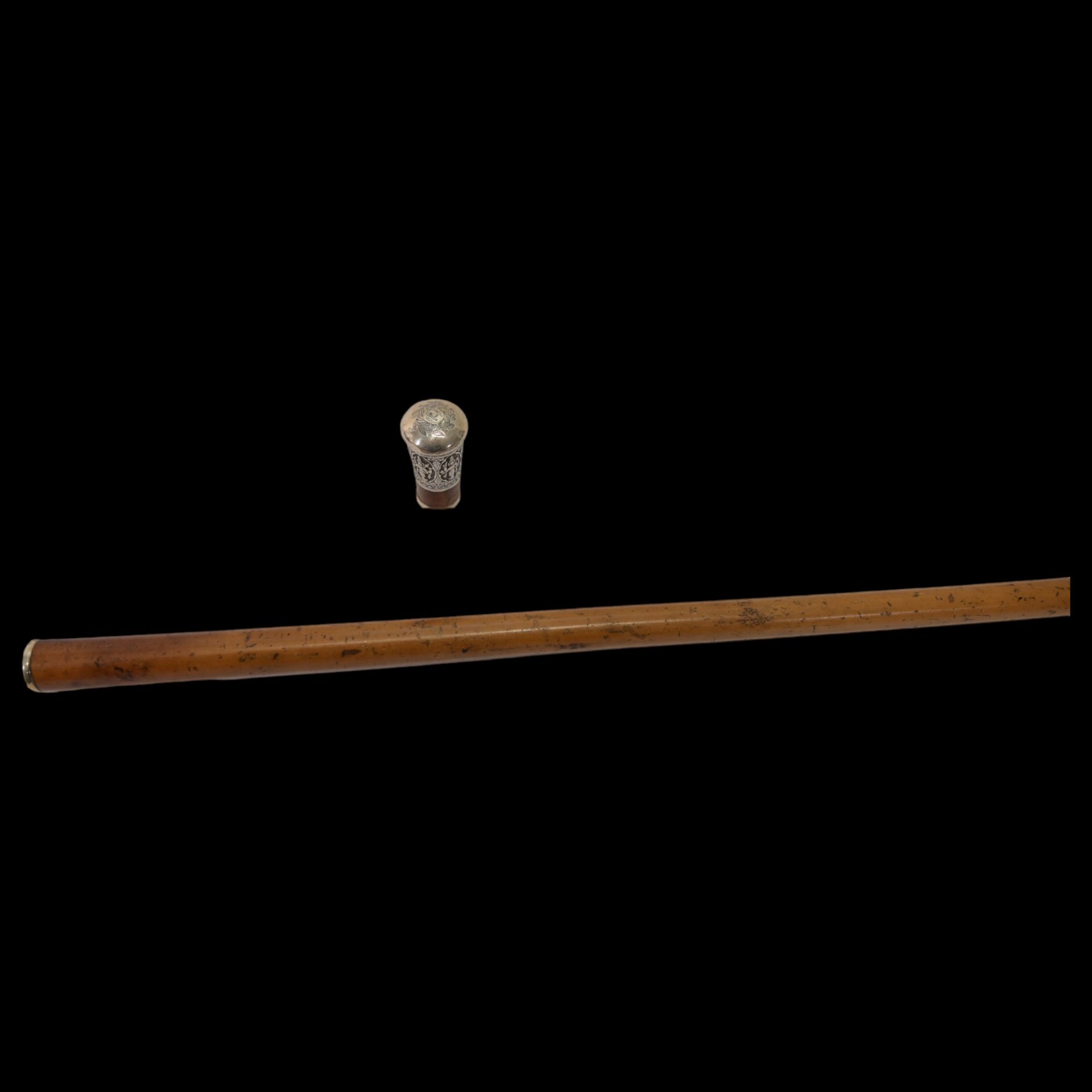 A rare "Chaliapin" Walking Stick Cane with a container for a Cognac, 1early 20th century. - Image 5 of 6