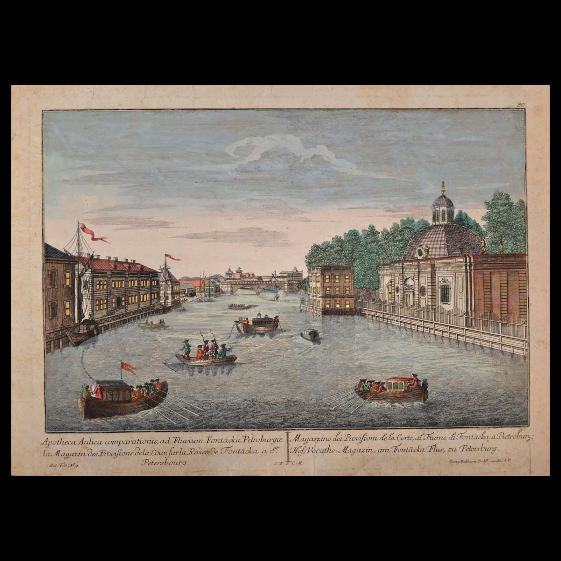 VIEW OF THE FONTANKA, Unknown Western European engraver. Around 1775.