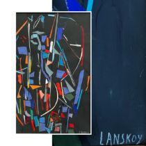Andre Lanskoy (1902-1976) abstract composition, mixed media on paper, Lanskoy Committee certificate.
