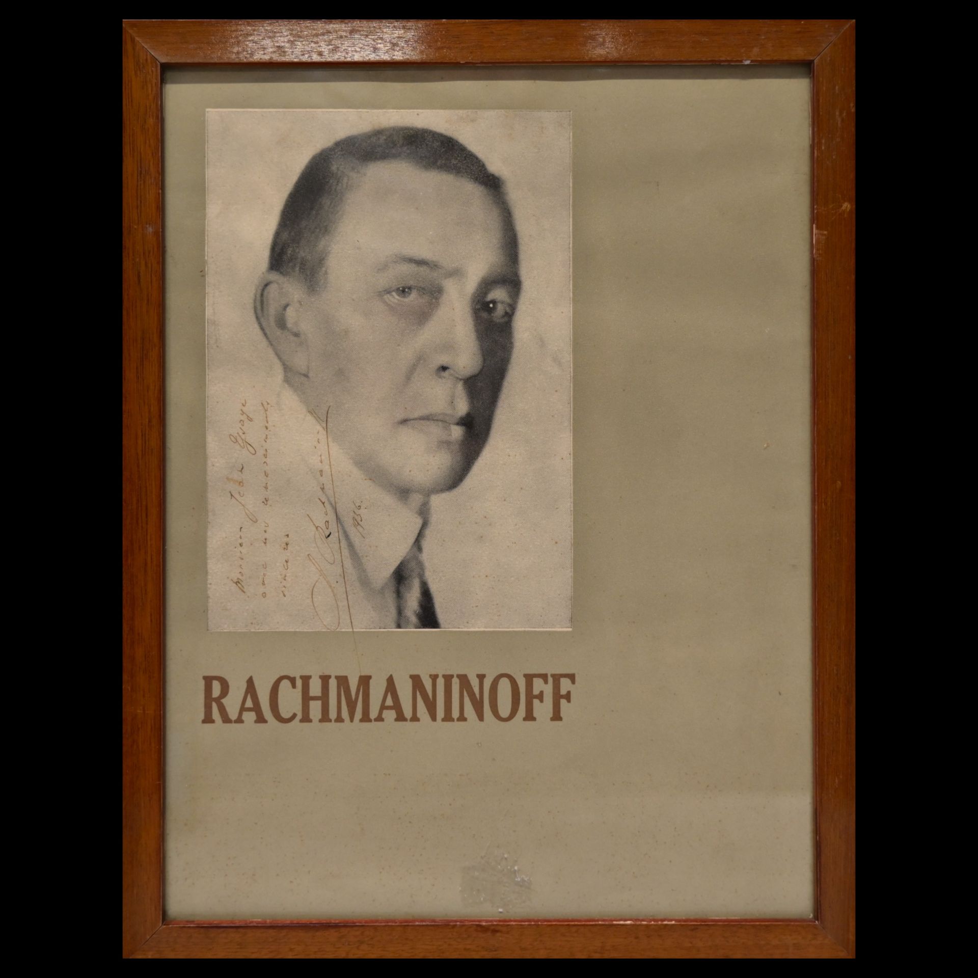 Photo of the famous Russian composer Sergei Vasilievich Rachmaninov with an autograph, 1936. - Bild 2 aus 4